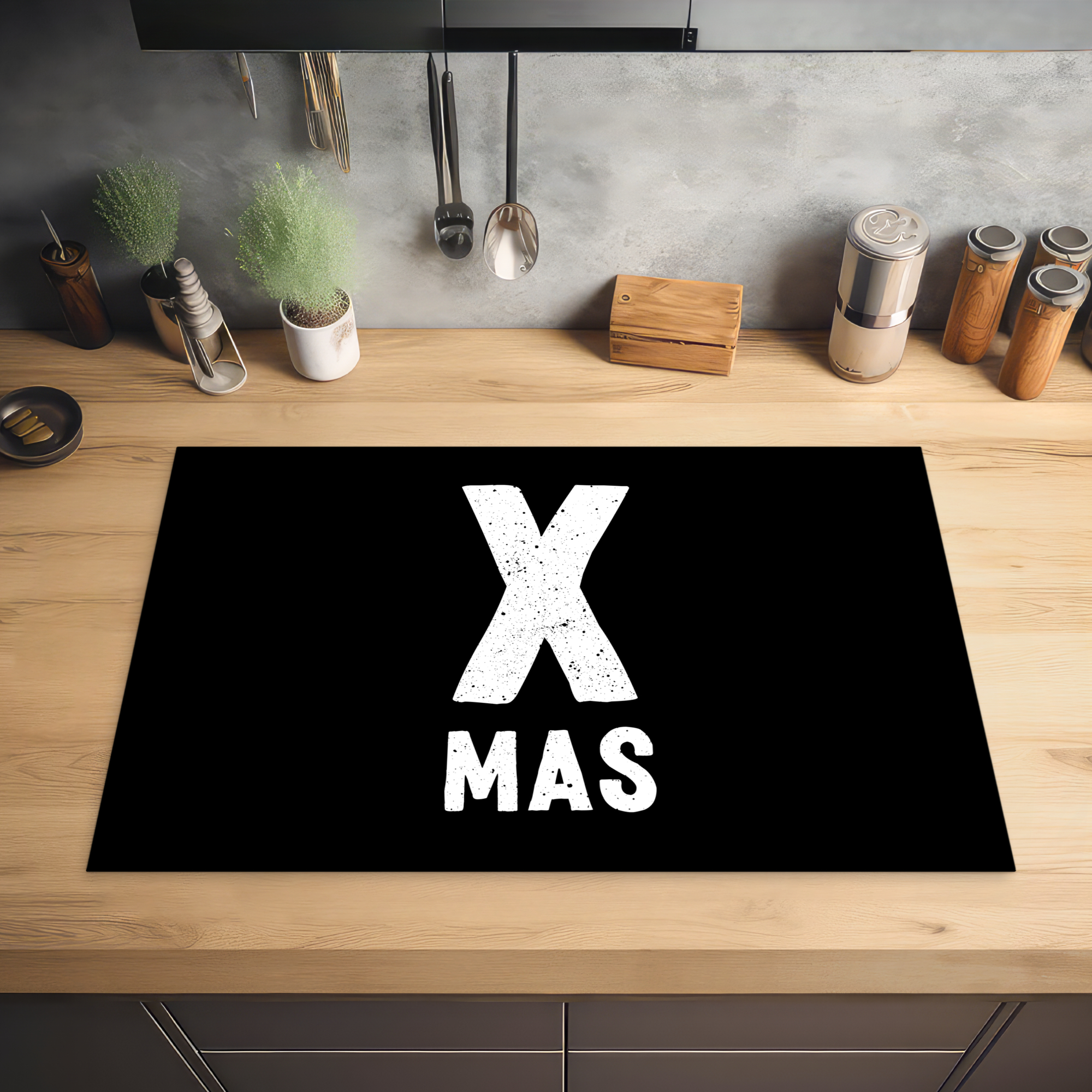 Inductiebeschermer - Xmas - Kerst - Zwart - Vintage - Quotes-2