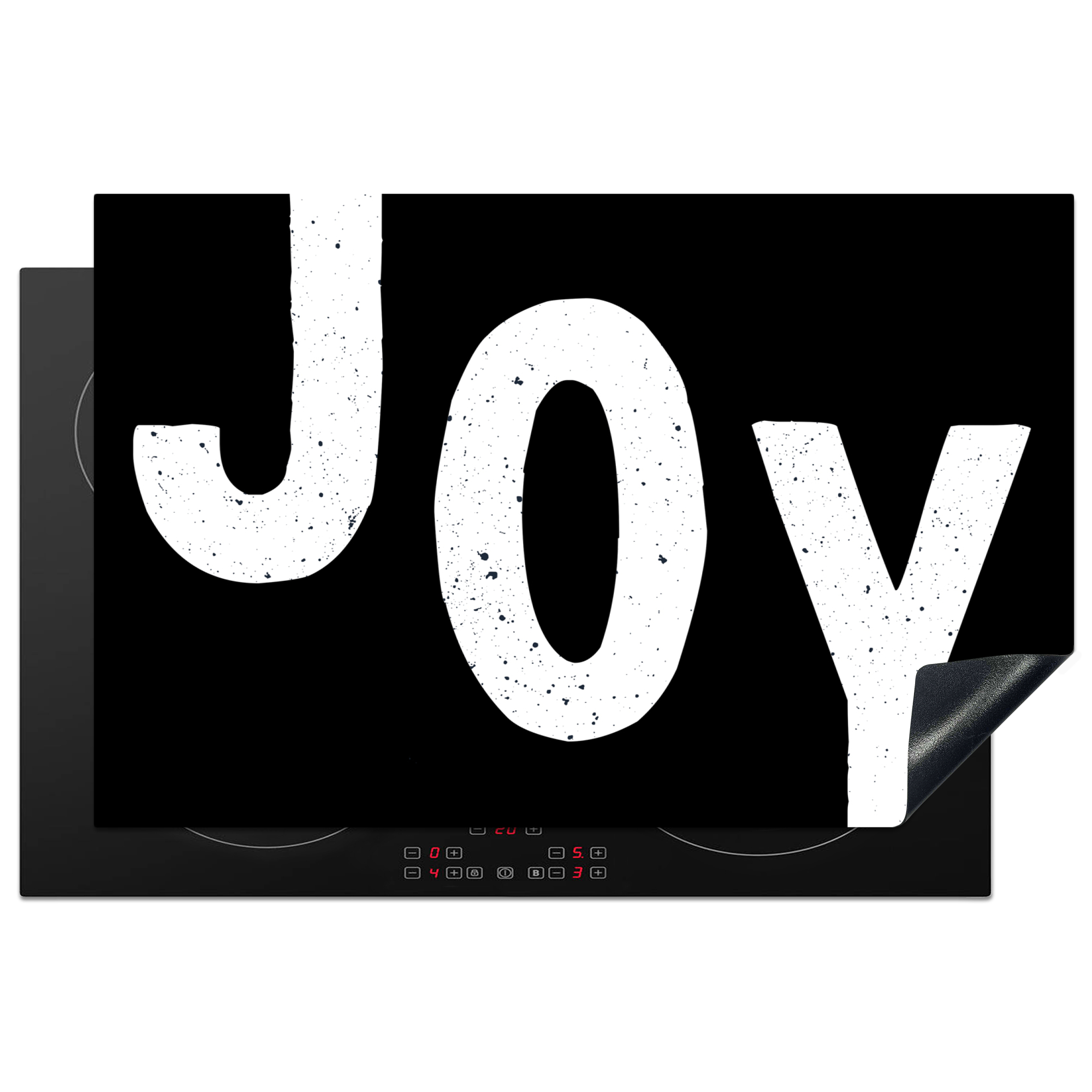 Inductiebeschermer - Kerstmis - Quotes - Joy - Zwart - Feest
