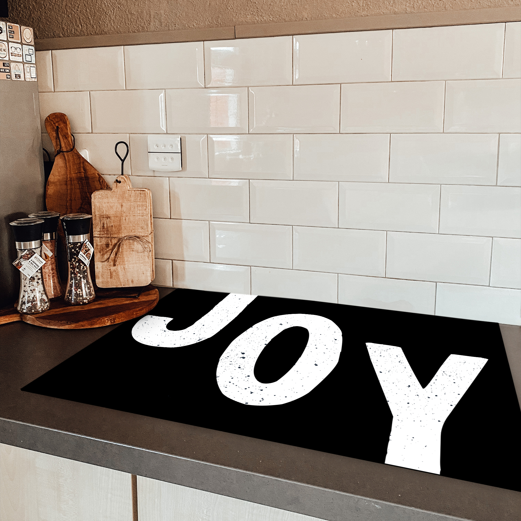 Inductiebeschermer - Kerstmis - Quotes - Joy - Zwart - Feest-3
