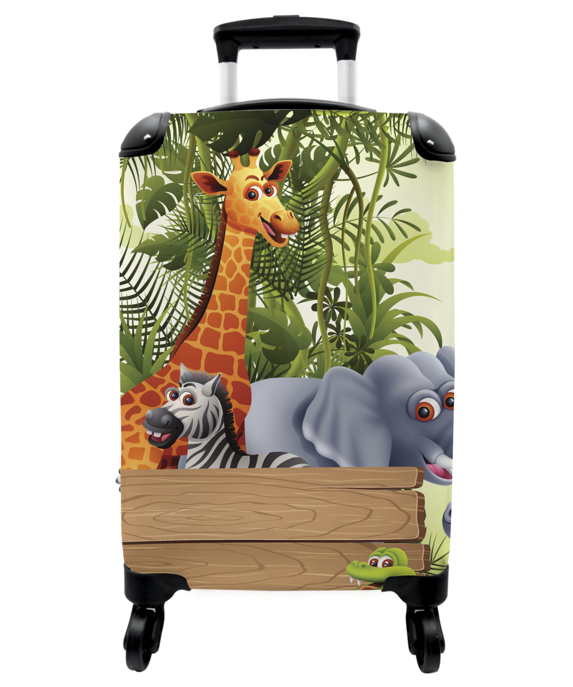 Koffer - Jungle dieren - Natuur - Planken - Kinderen - Giraffe-1