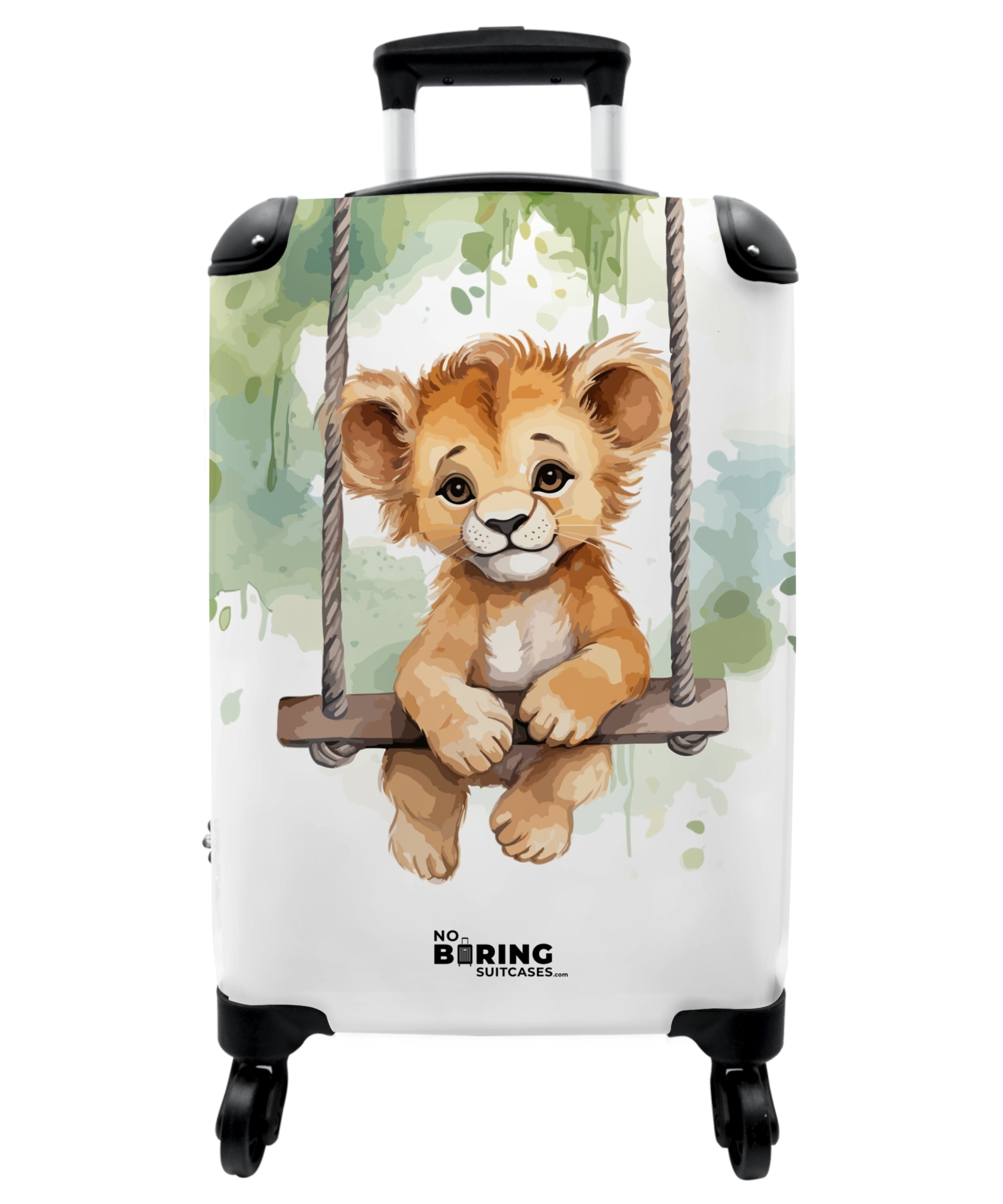 Koffer - Leeuwenwelpje met schommel illustratie