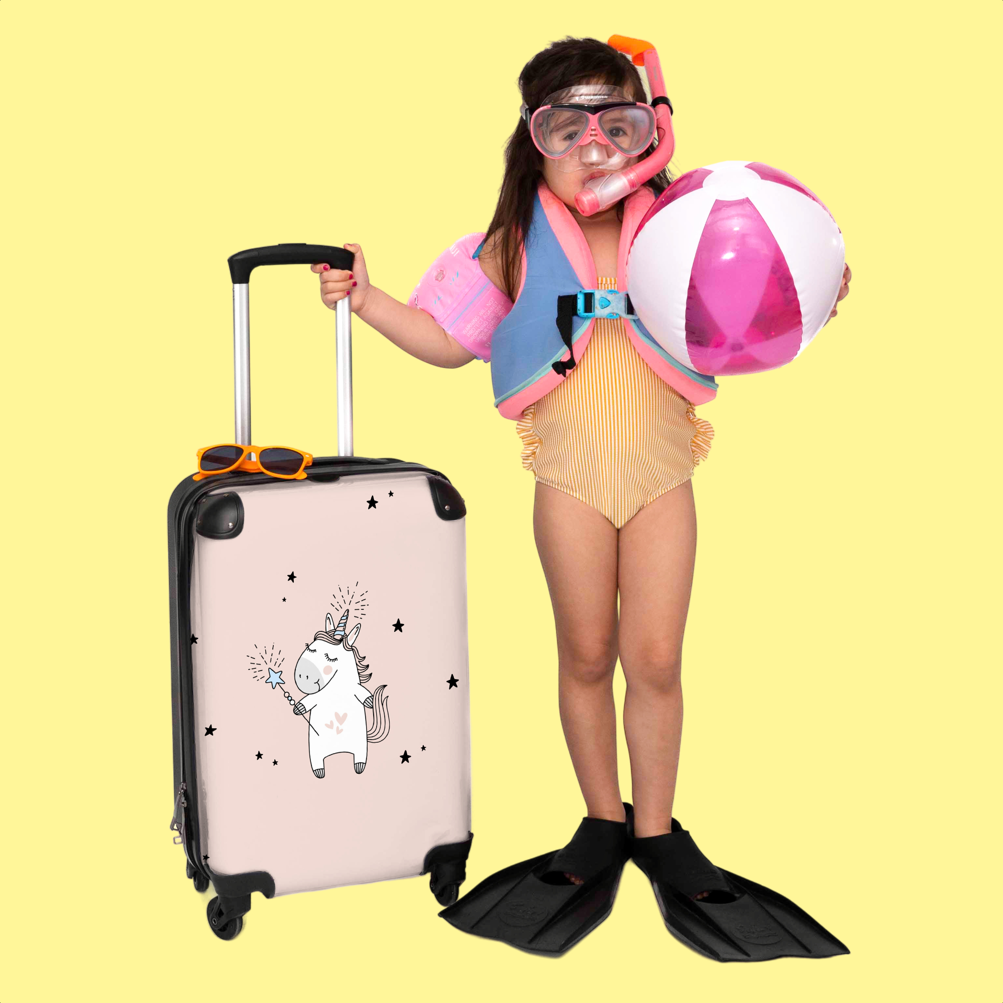 Koffer - Eenhoorn - Sterren - Roze - Meisjes - Design-3
