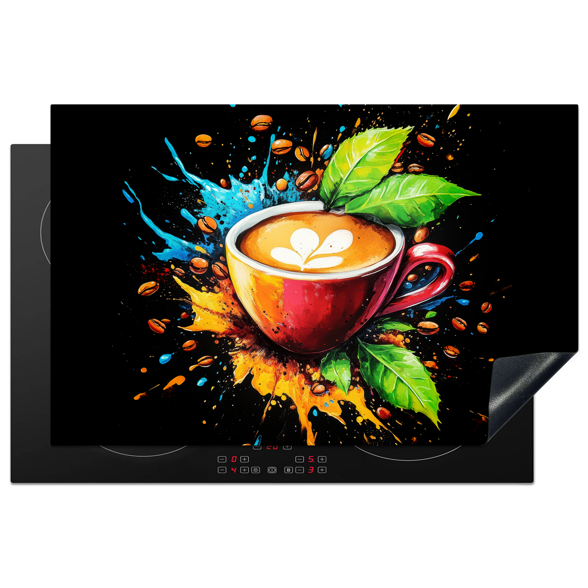 Inductiebeschermer - Koffie - Graffiti - Drinken - Abstract