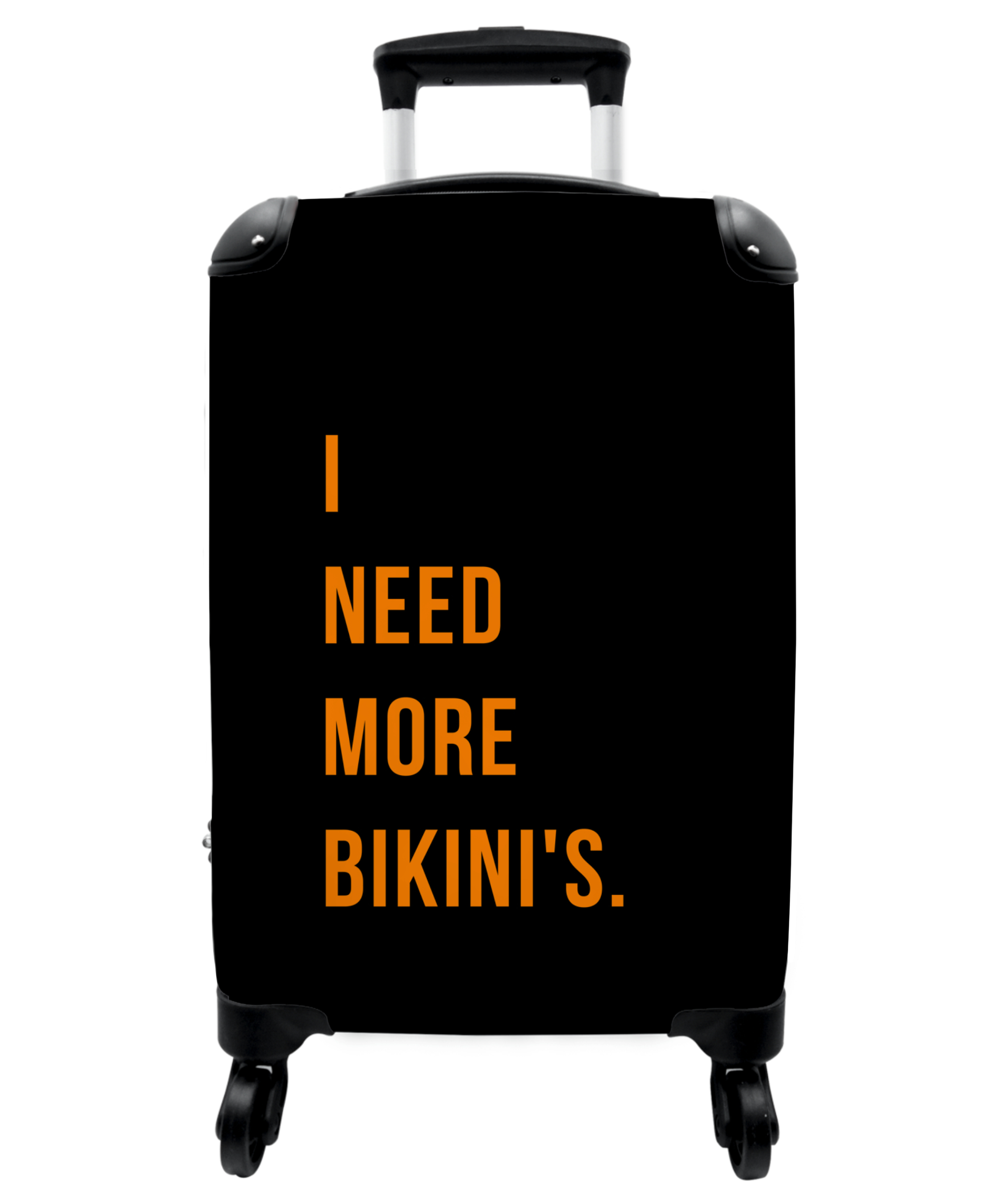 Koffer - Quotes - I need more bikini's - Zwart - Oranje-1