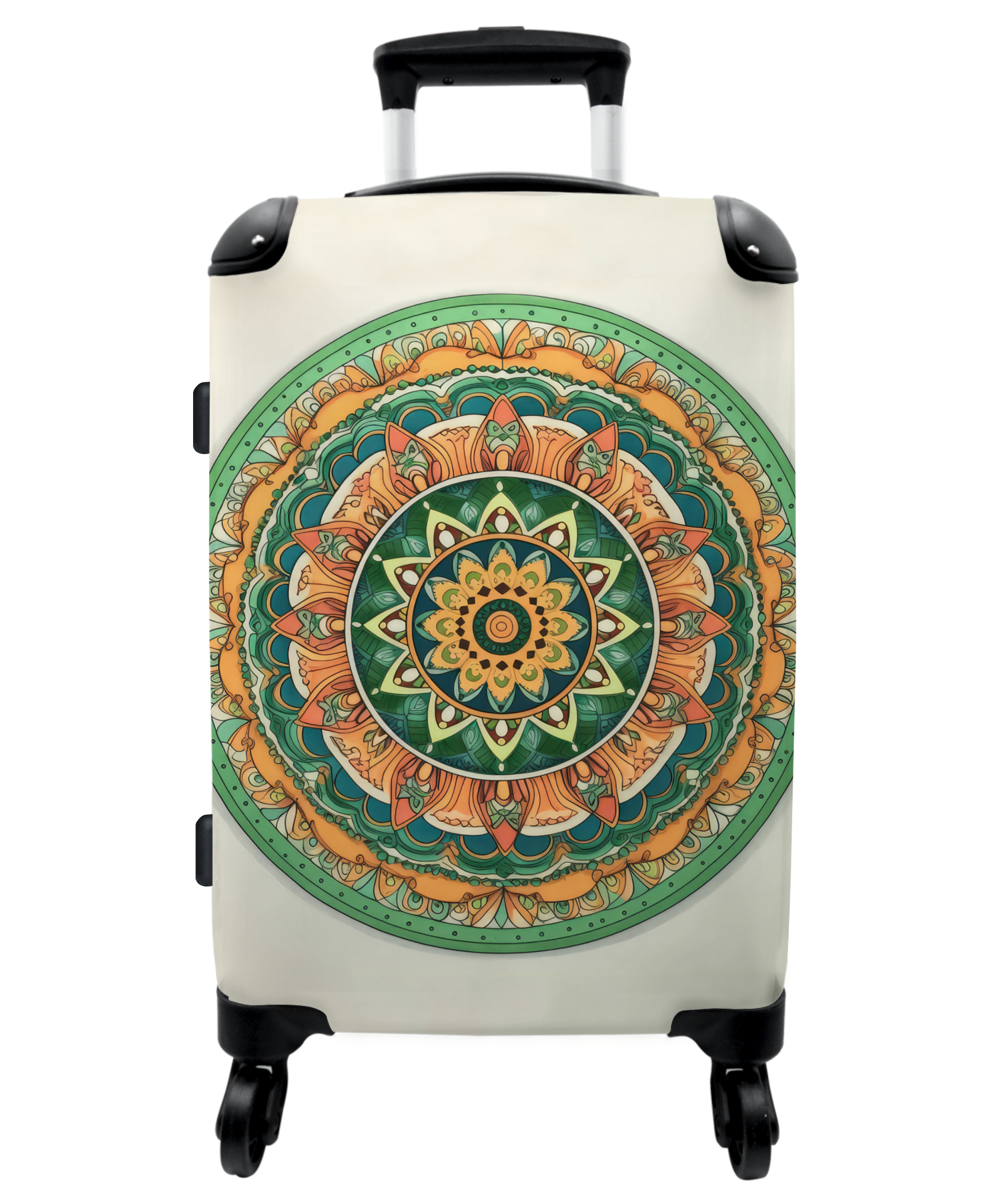 Koffer - Hippie - Mandala - Groen - Boho - Bloemen