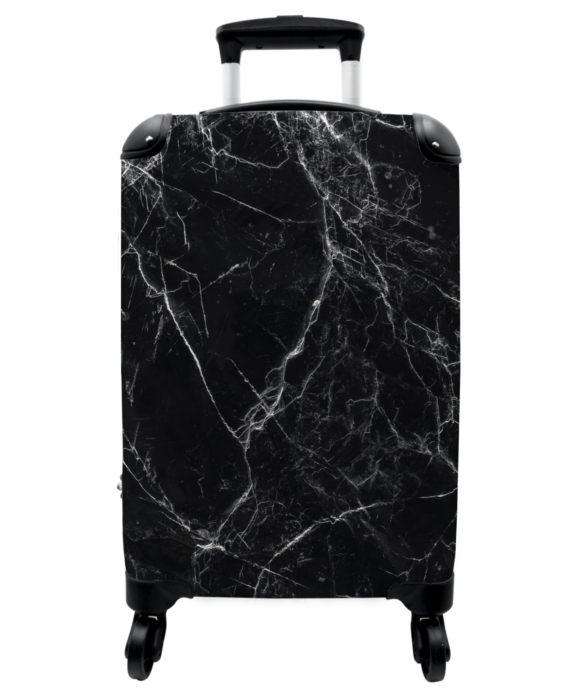 Koffer - Marmer - Zwart - Luxe - Wit - Marmerlook-1