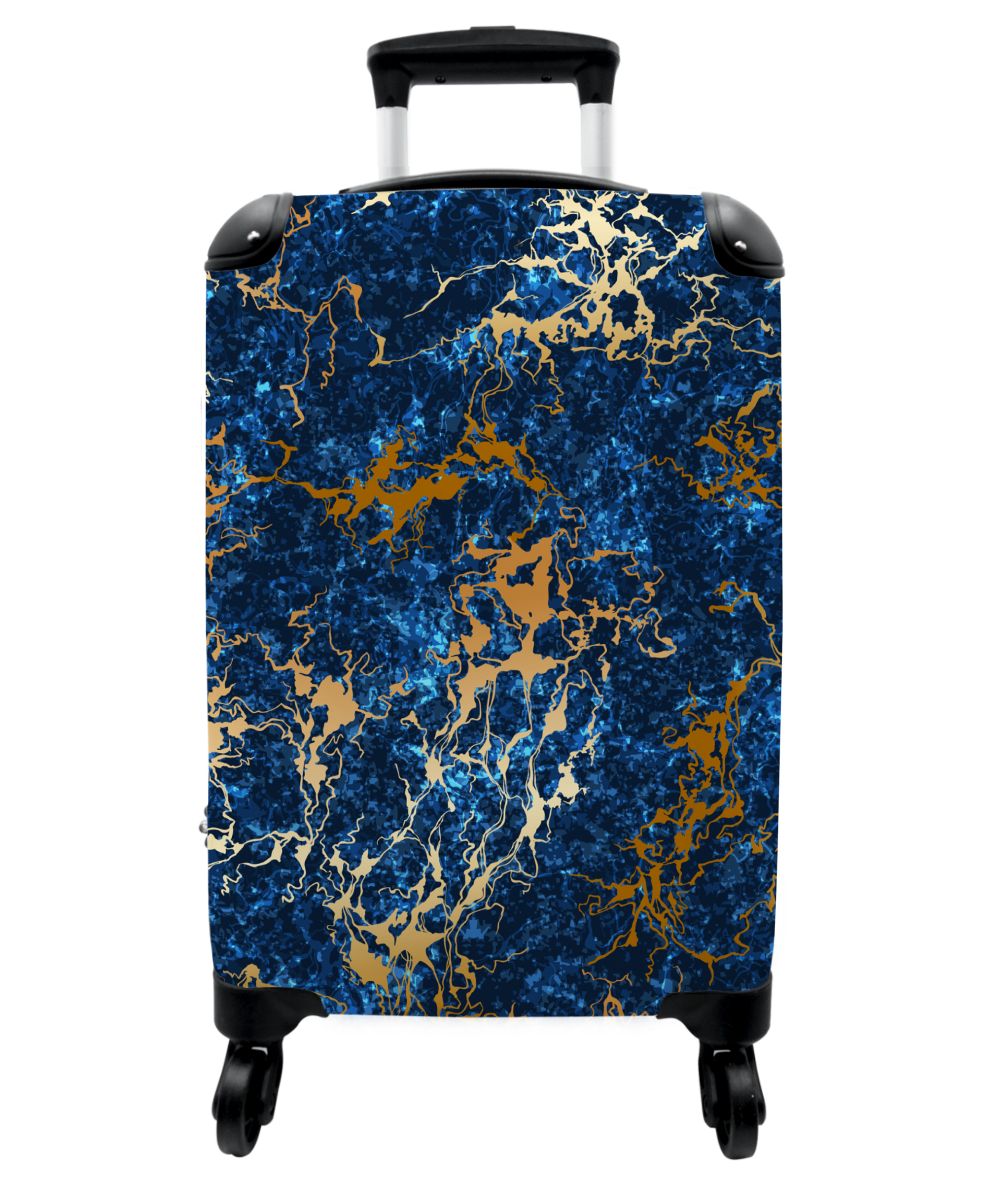 Koffer - Marmer - Goud - Blauw - Marmerlook-1