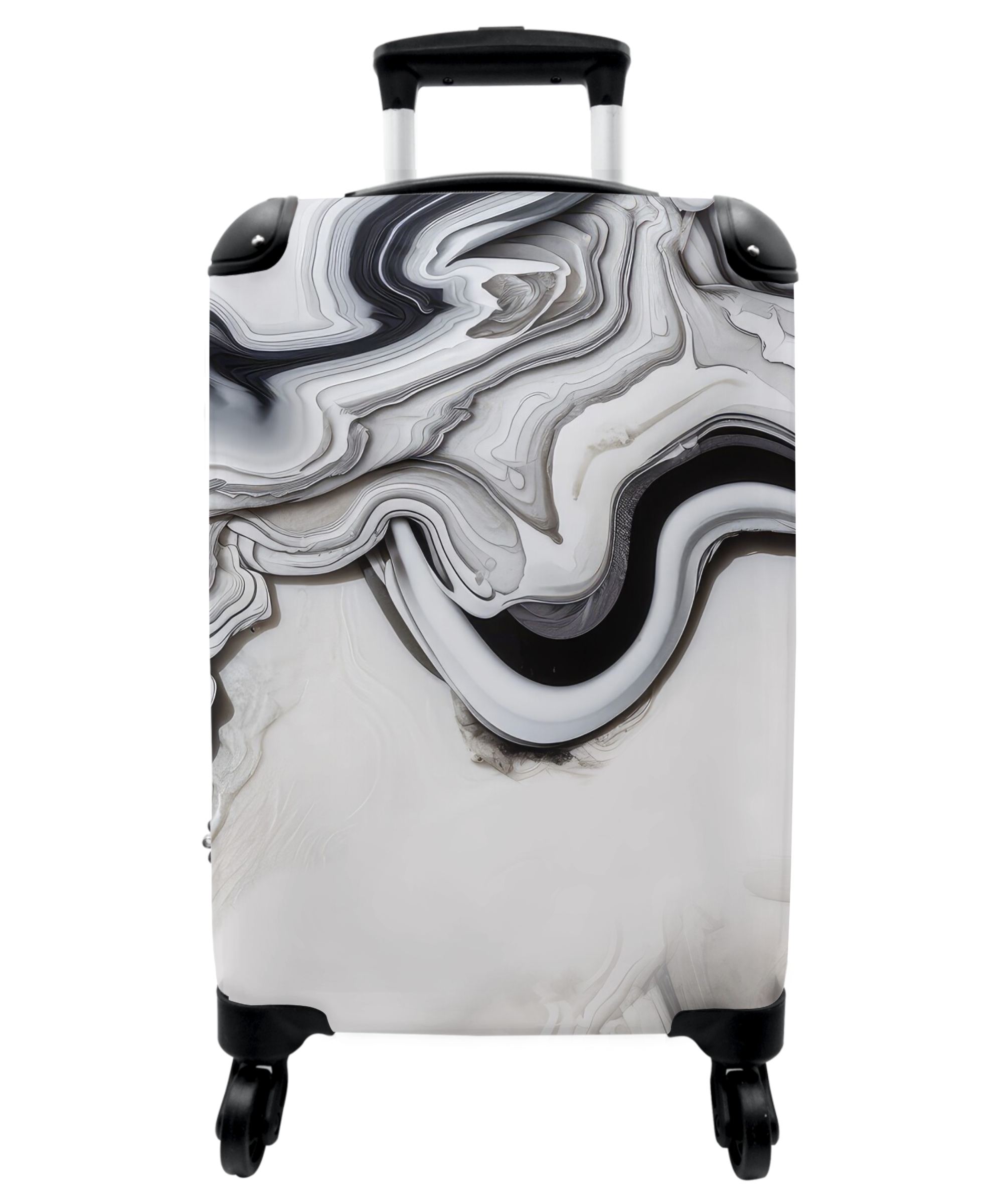 Koffer - Marmer - Luxe - Zwart wit - Grijs - Marmerprint-thumbnail-1