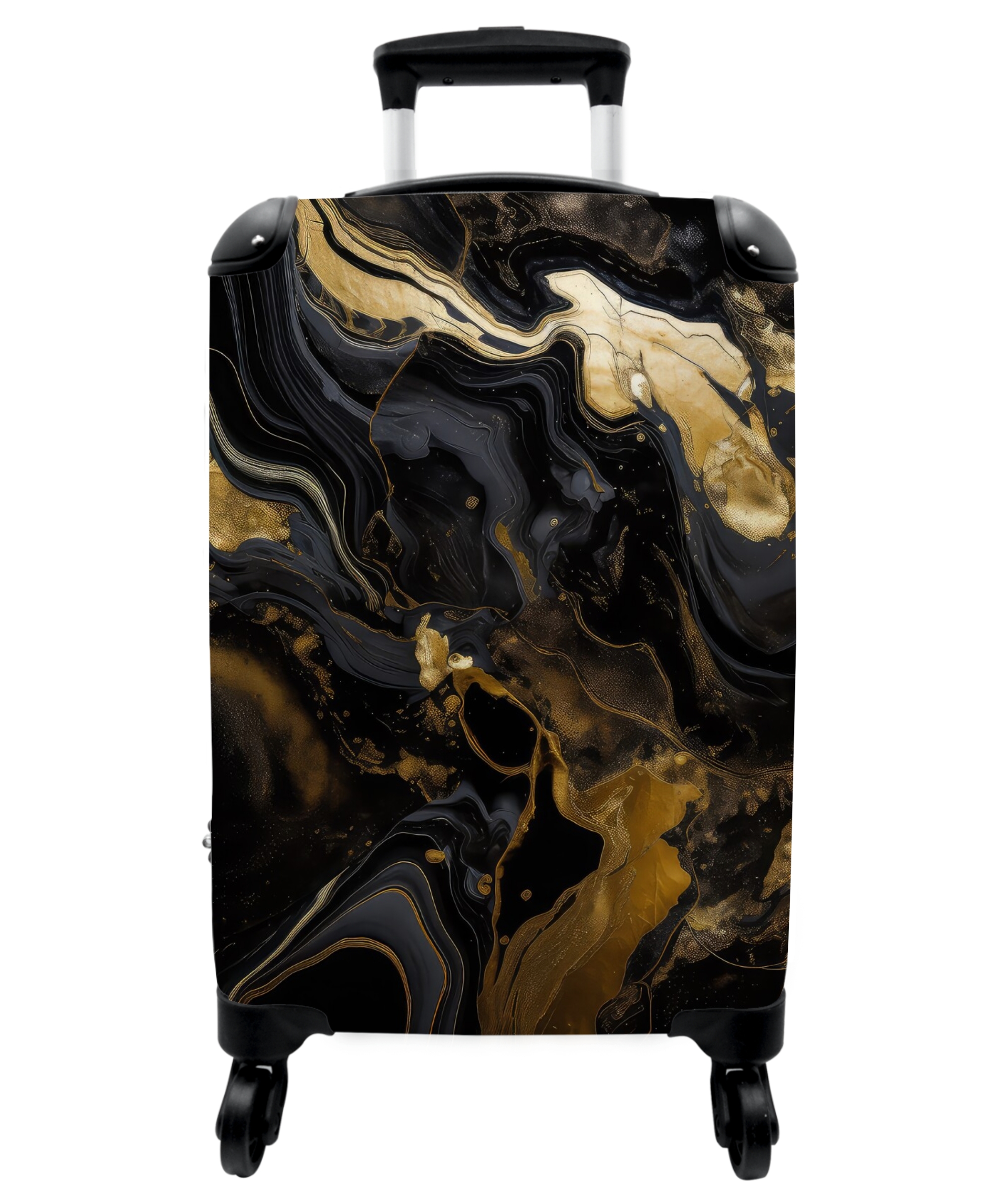 Koffer - Marmer - Goud - Luxe - Zwart - Marmerlook