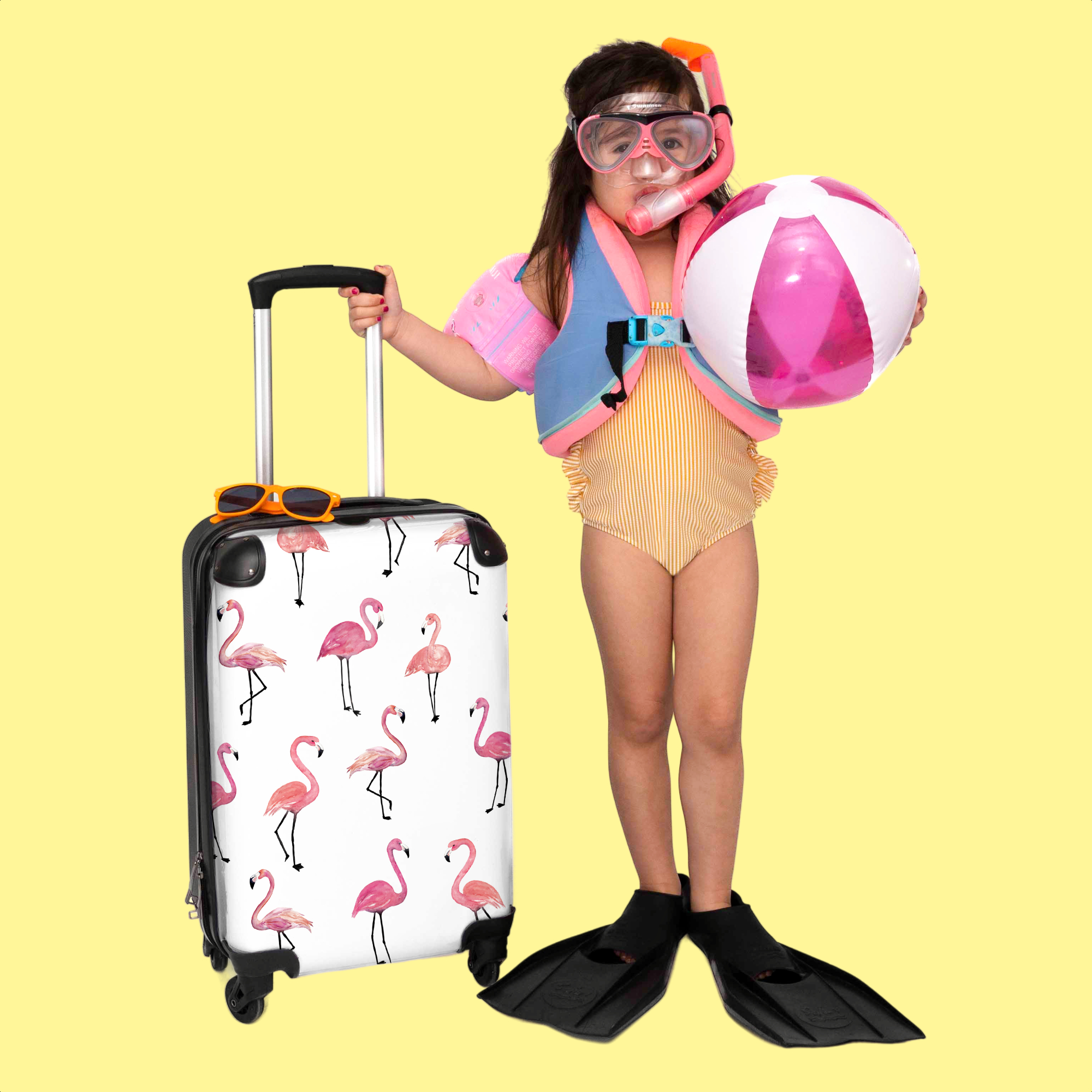 Koffer - Flamingo - Patroon - Roze - Meisjes-thumbnail-3