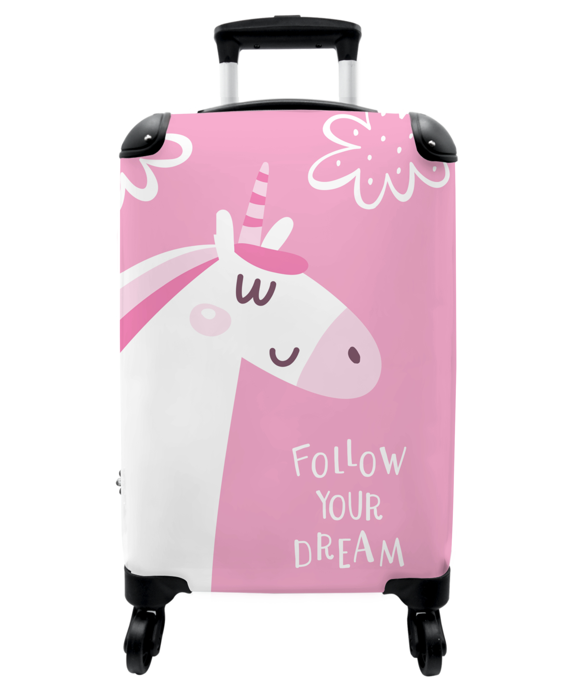 Koffer - Eenhoorn - Quote - Follow your dream - Roze - Meisjes