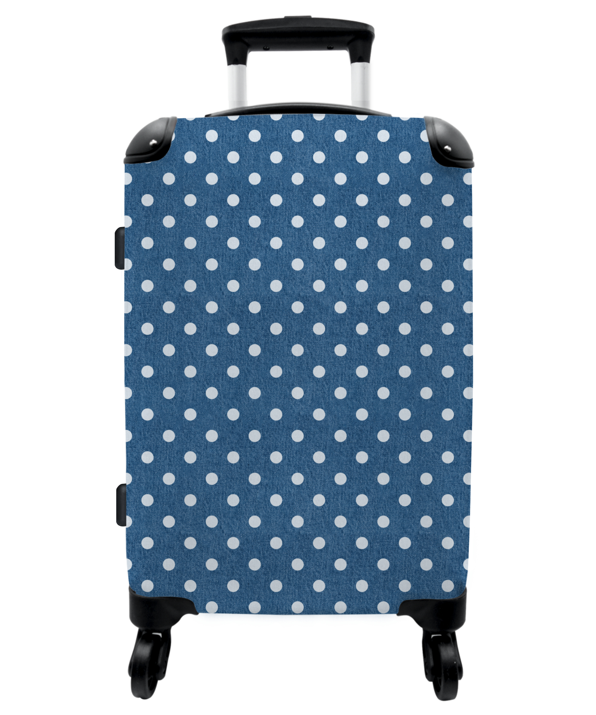 Koffer - Stippen - Blauw - Wit - Patronen-1