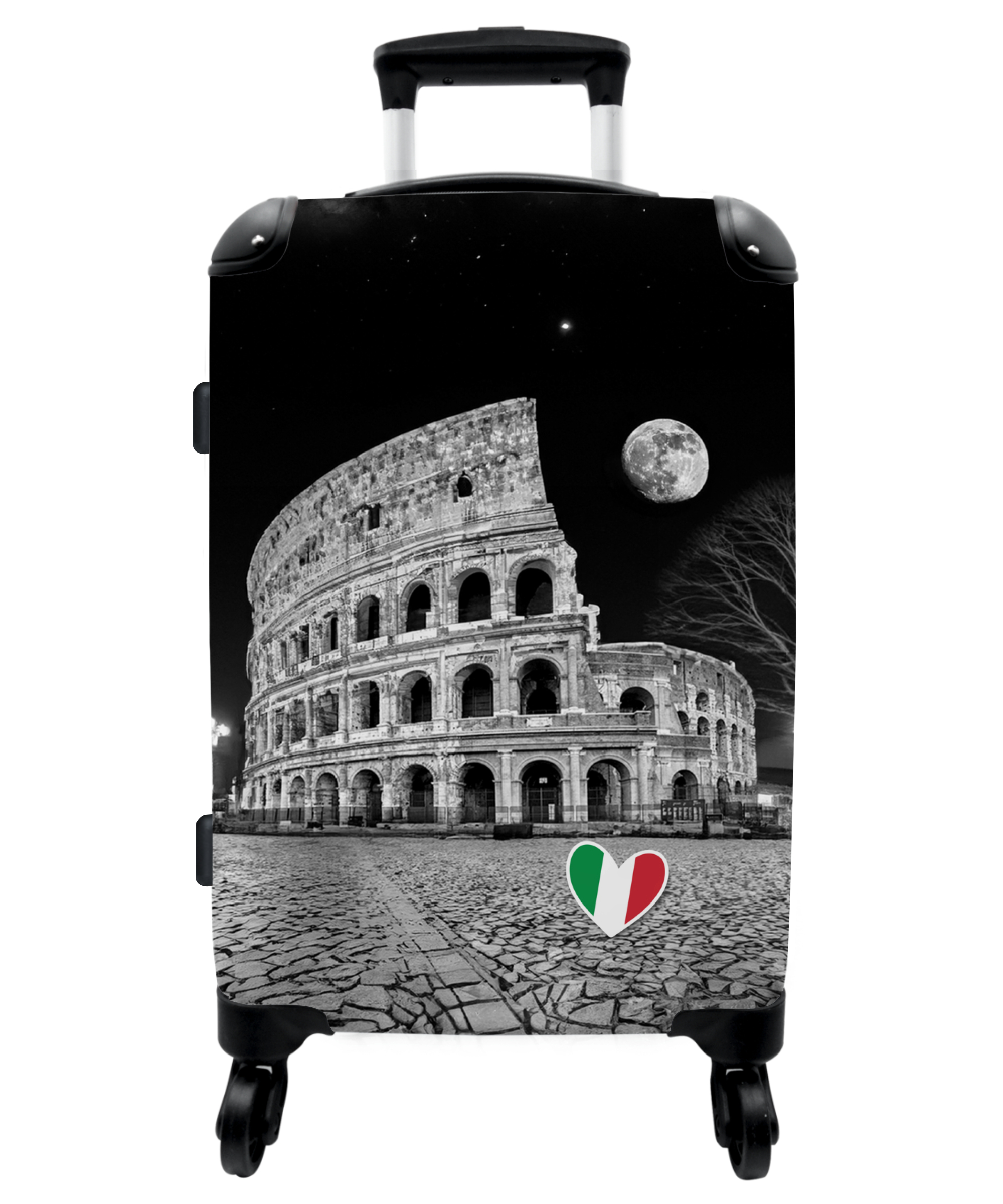 Koffer - Colosseum - Italië - Nacht - Zwart wit-thumbnail-1