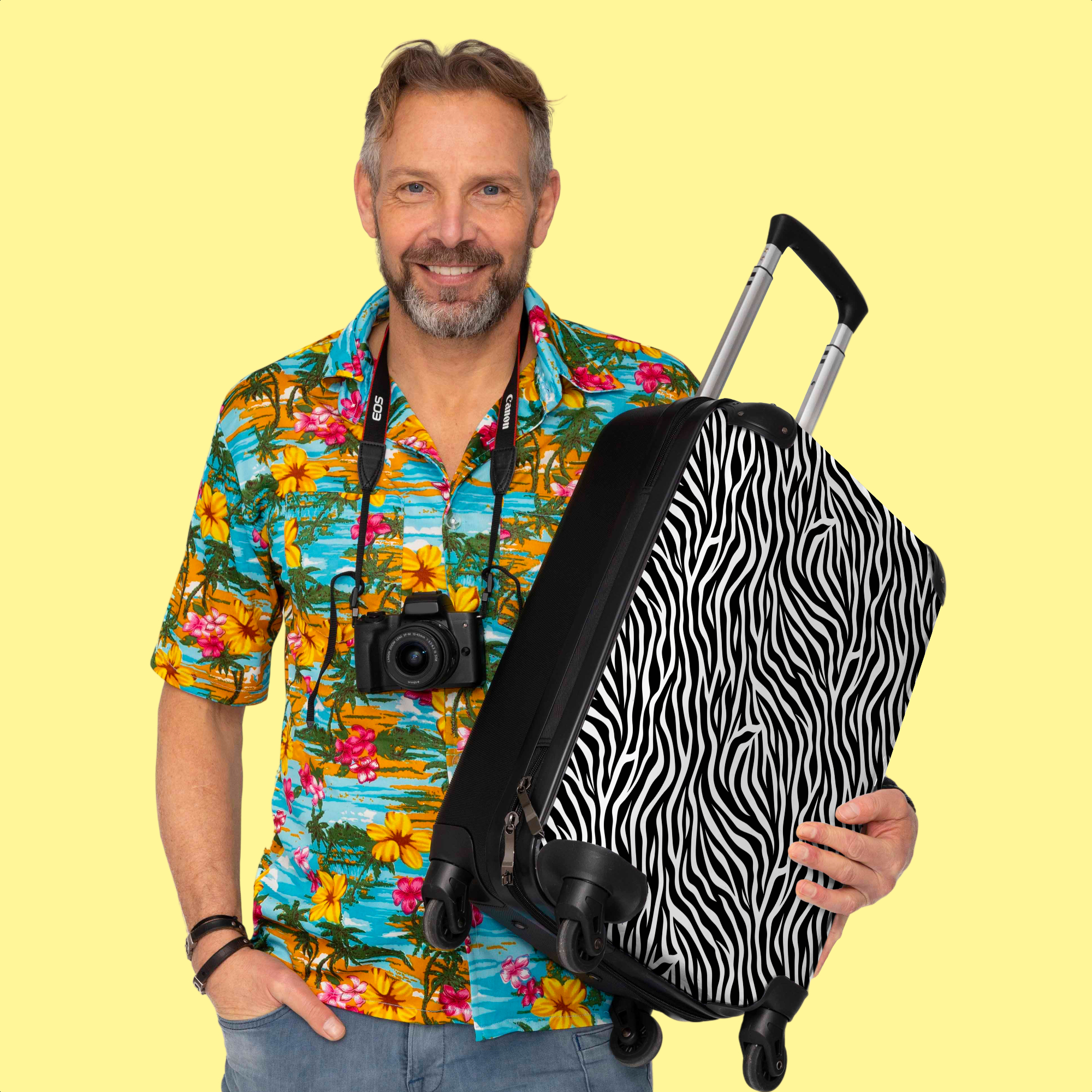 Koffer - Dierenprint - Zebra - Design - Zwart wit-3