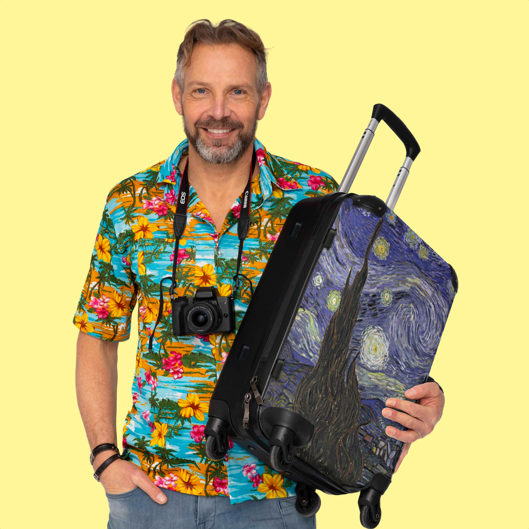 Koffer - Van Gogh - Sterrenhemel - Kunst - Oude meesters - Blauw-4