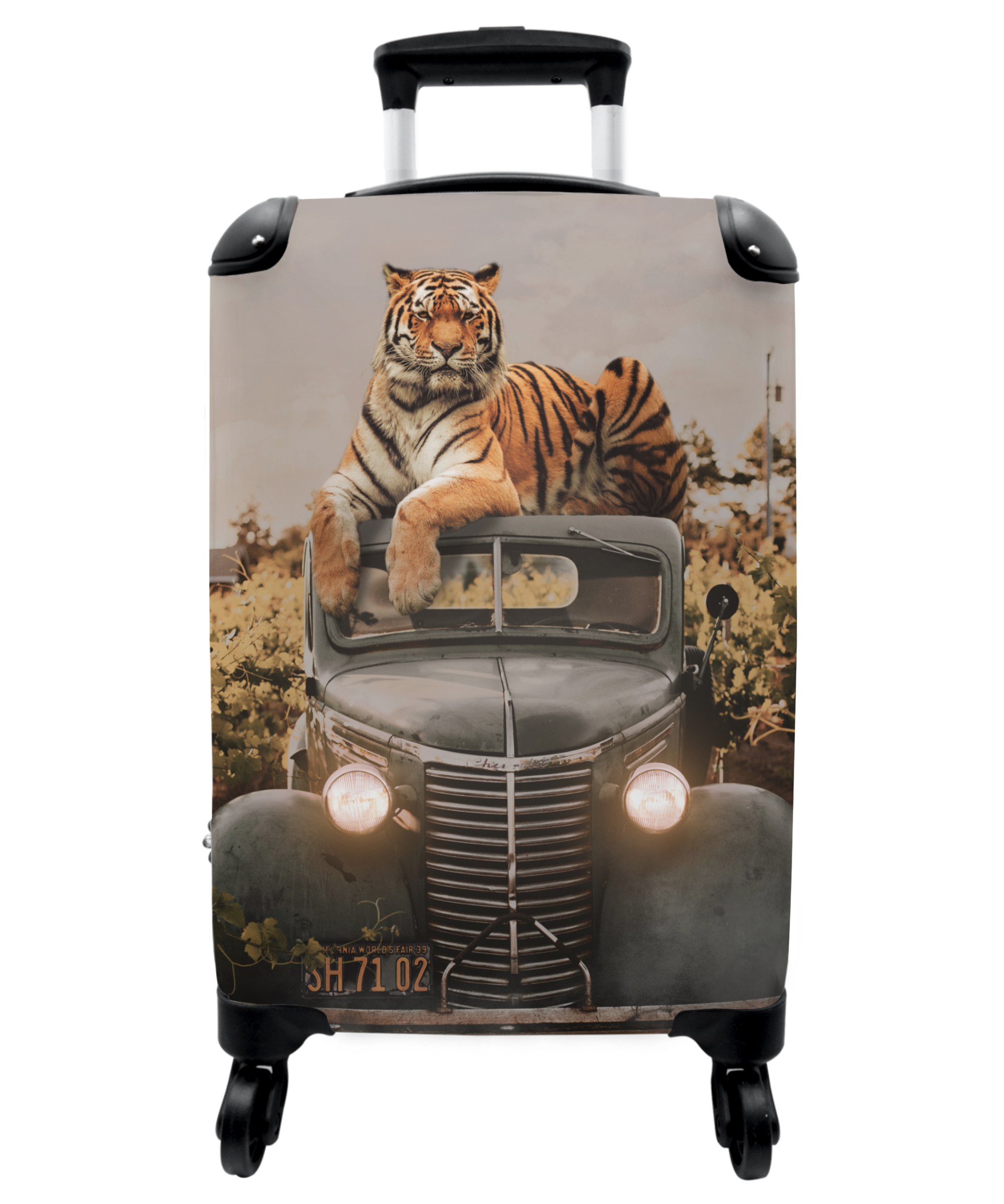 Koffer - Tijger - Auto - Wilde dieren - Natuur-1