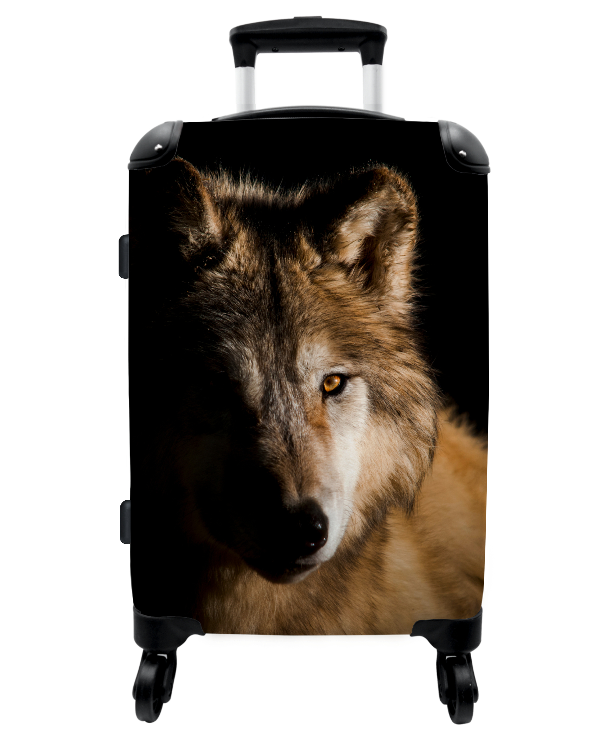 Koffer - Wolf - Dieren - Zwart - Portret