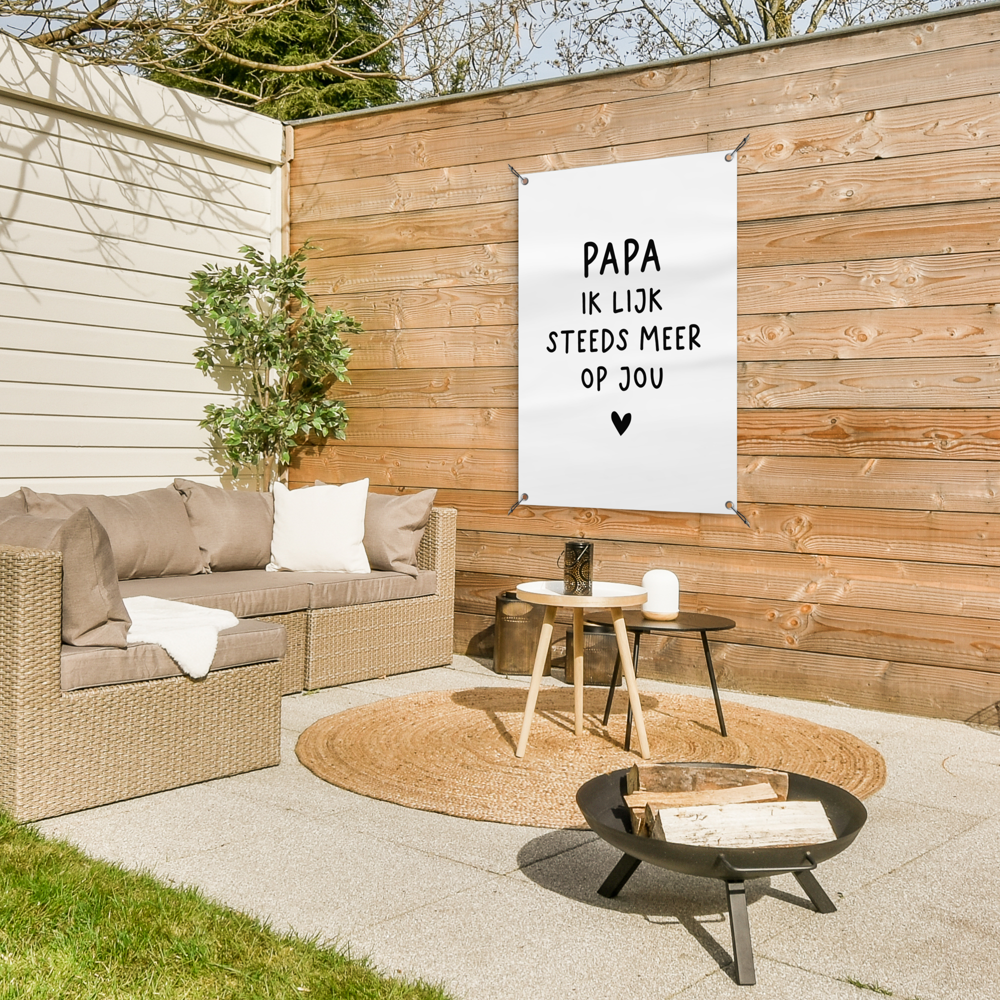 Tuinposter buiten Spreuken - Papa - Papa ik lijk steeds meer op jou - Quotes - Stef Bos-3