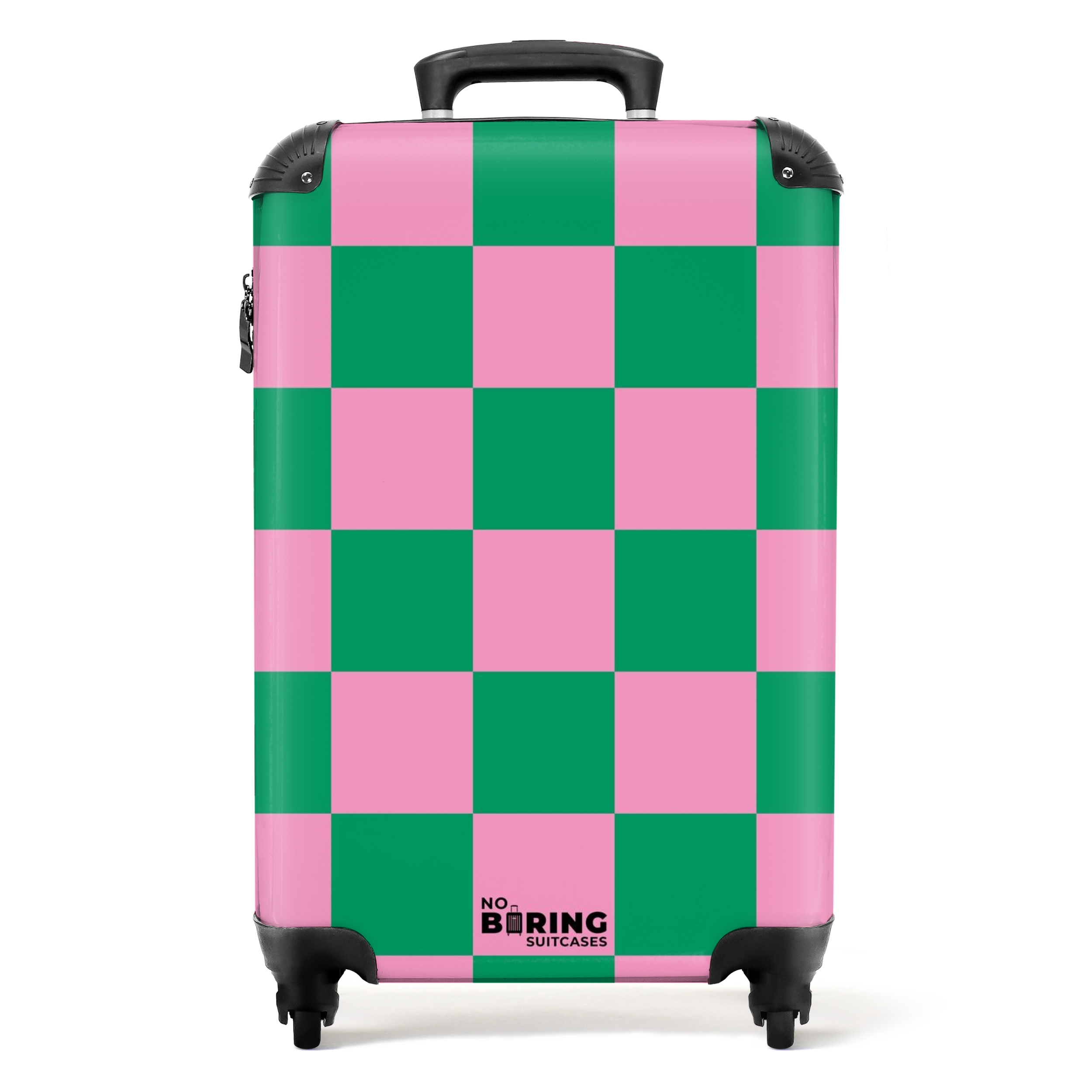 Koffer - Squares - Groen/roze