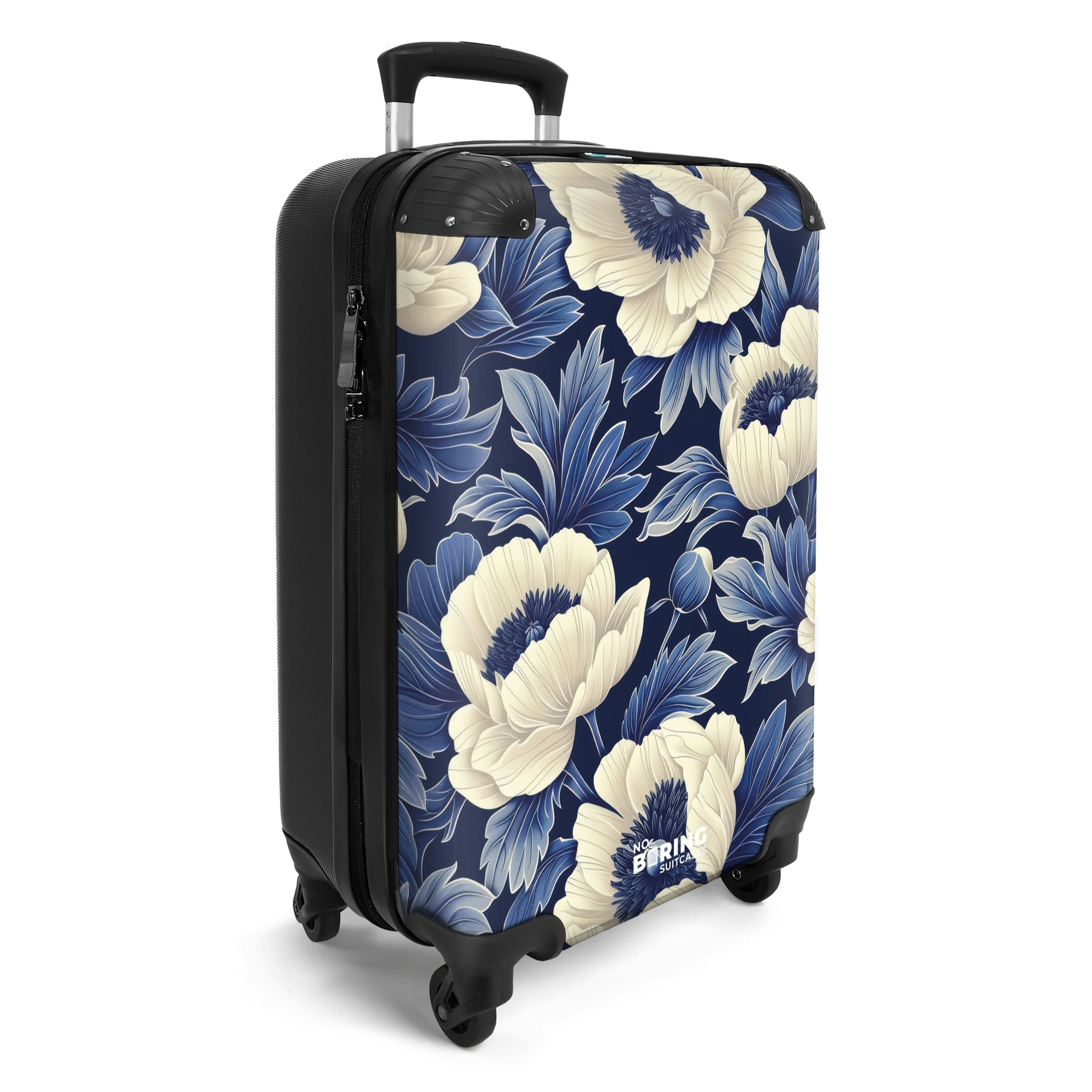 Koffer - Vintage bloemen - Blauw-2