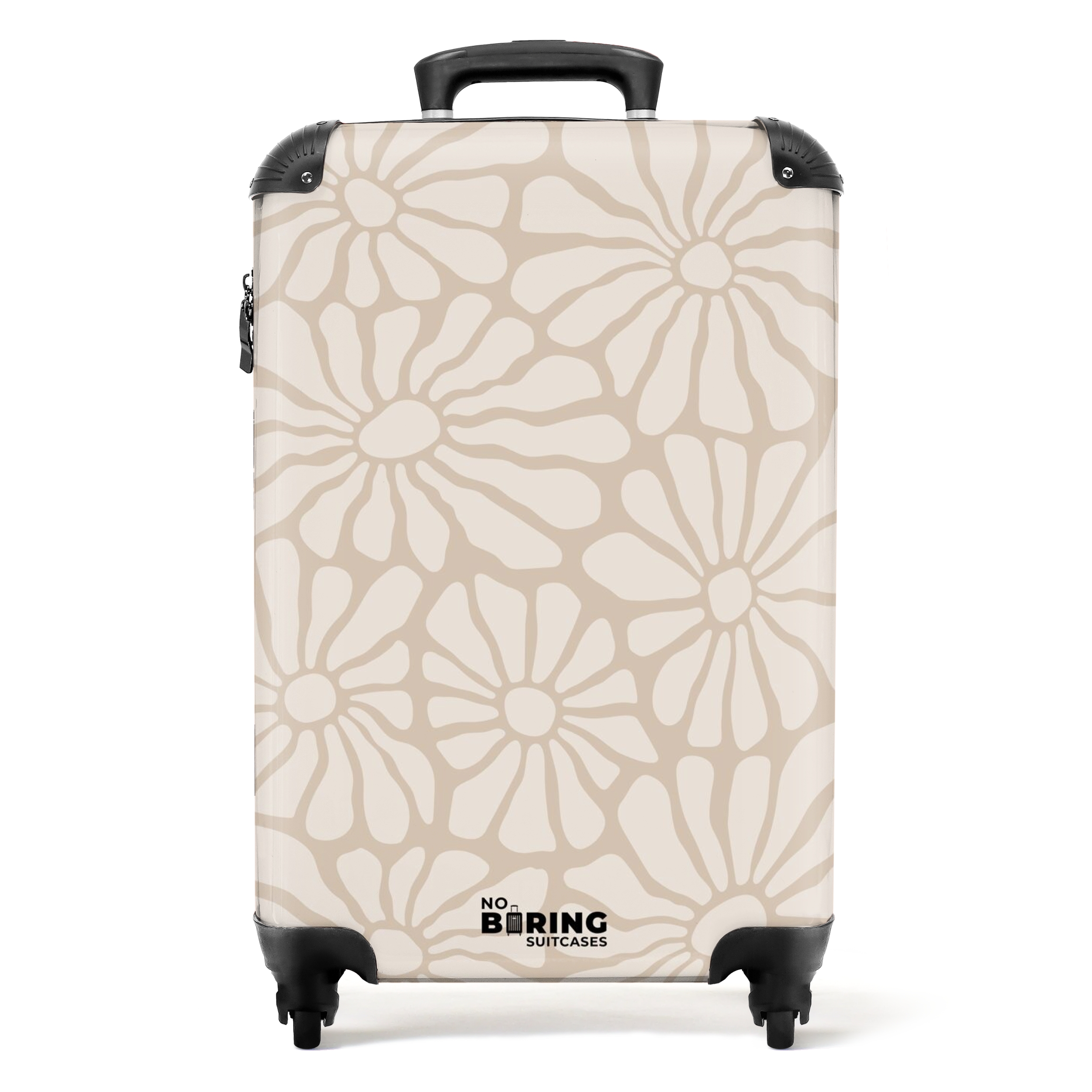 Koffer - Pastel bloemen - Beige