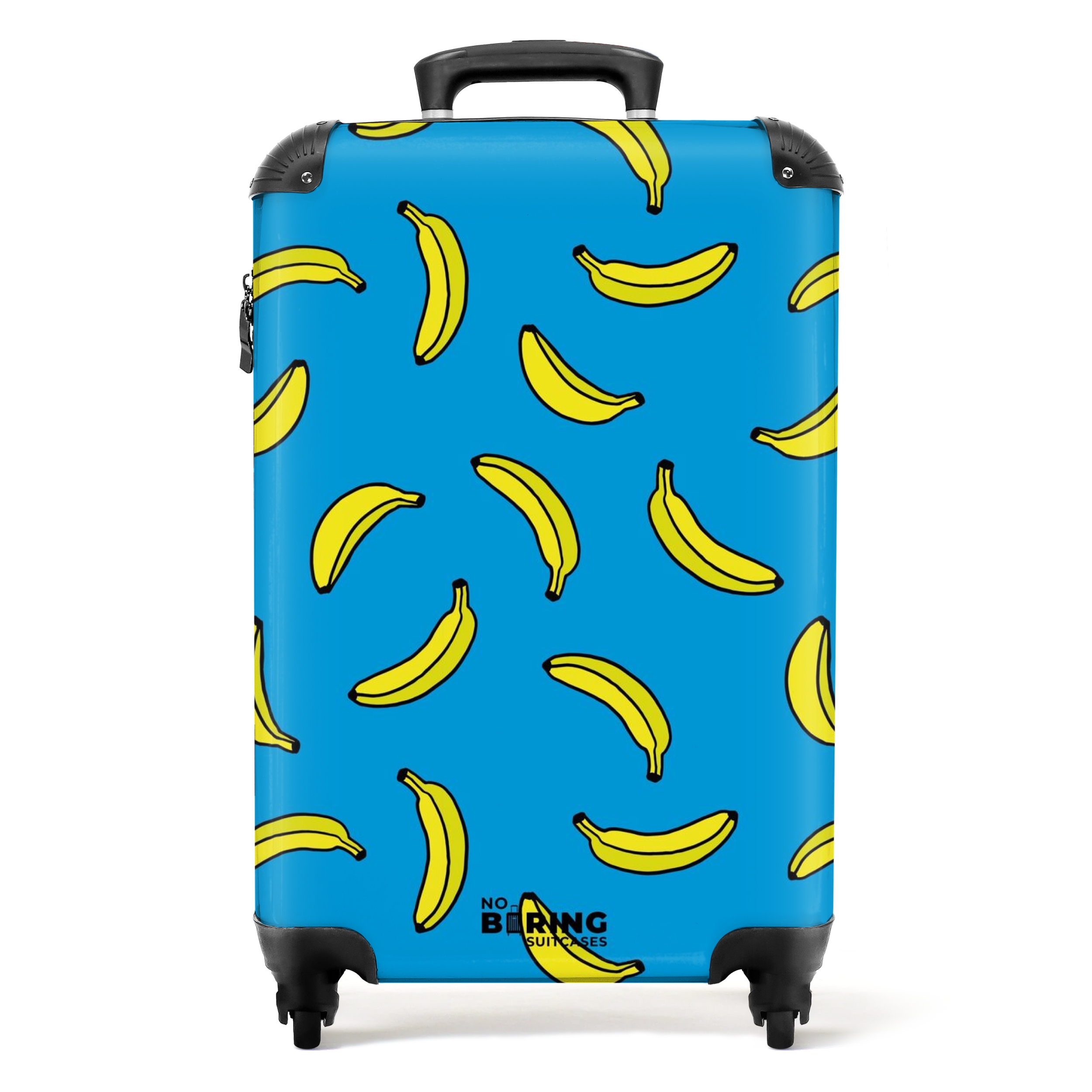 Koffer - Patronen - Bananen op blauw