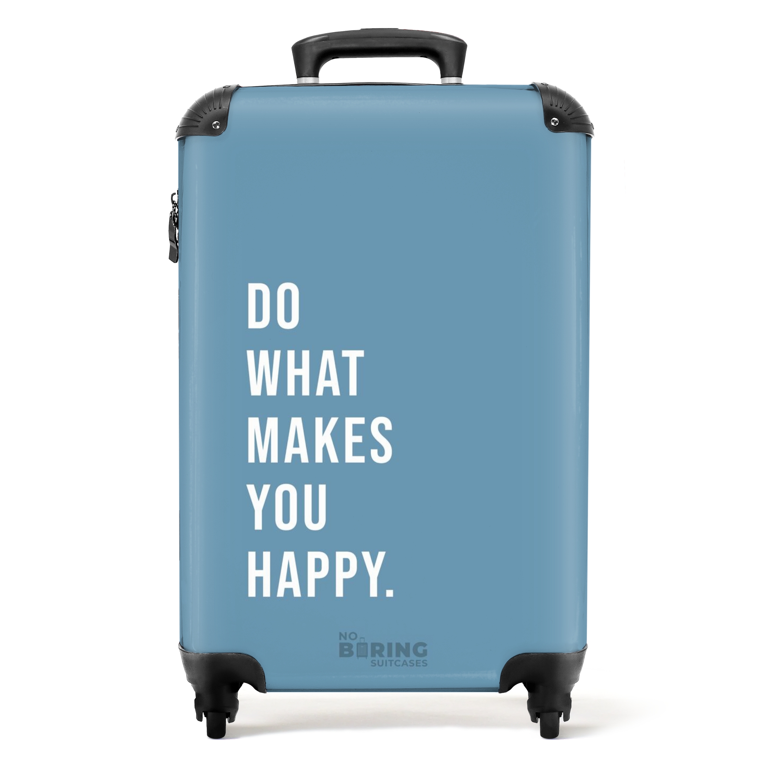 Koffer - Quotes - Do what makes you happy luchtblauw