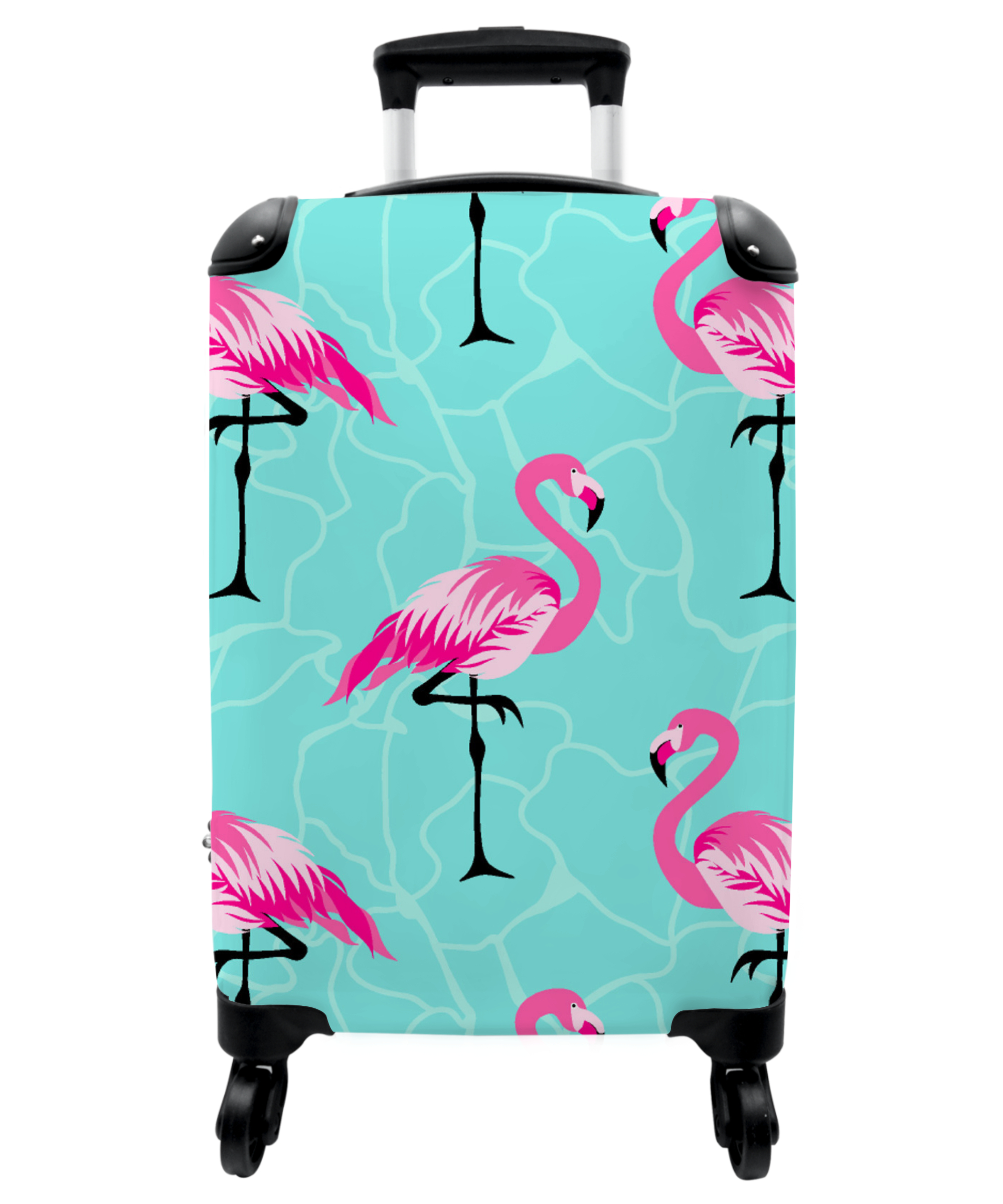 Koffer - Flamingo - Meisje - Kind - Blauw - Design-1