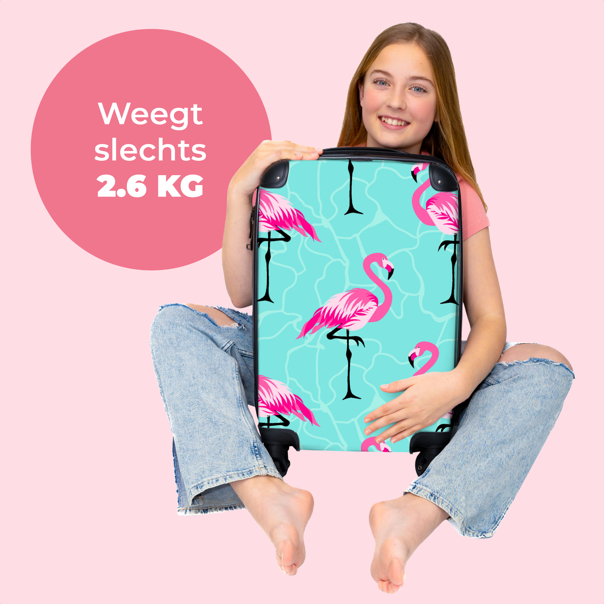Koffer - Flamingo - Meisje - Kind - Blauw - Design-thumbnail-4
