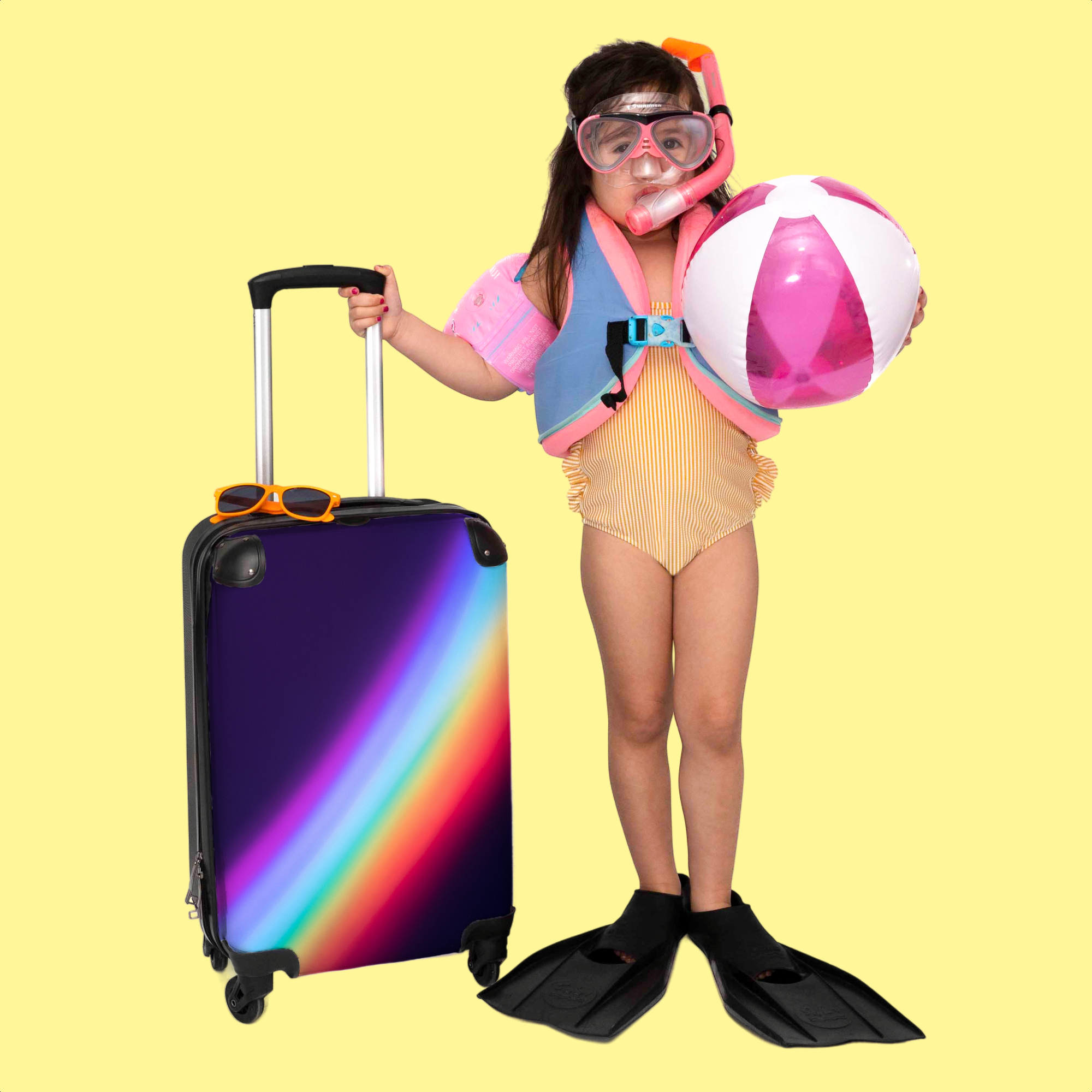 Koffer - Regenboog - Abstract - Paars - Meisjes - Kind-3