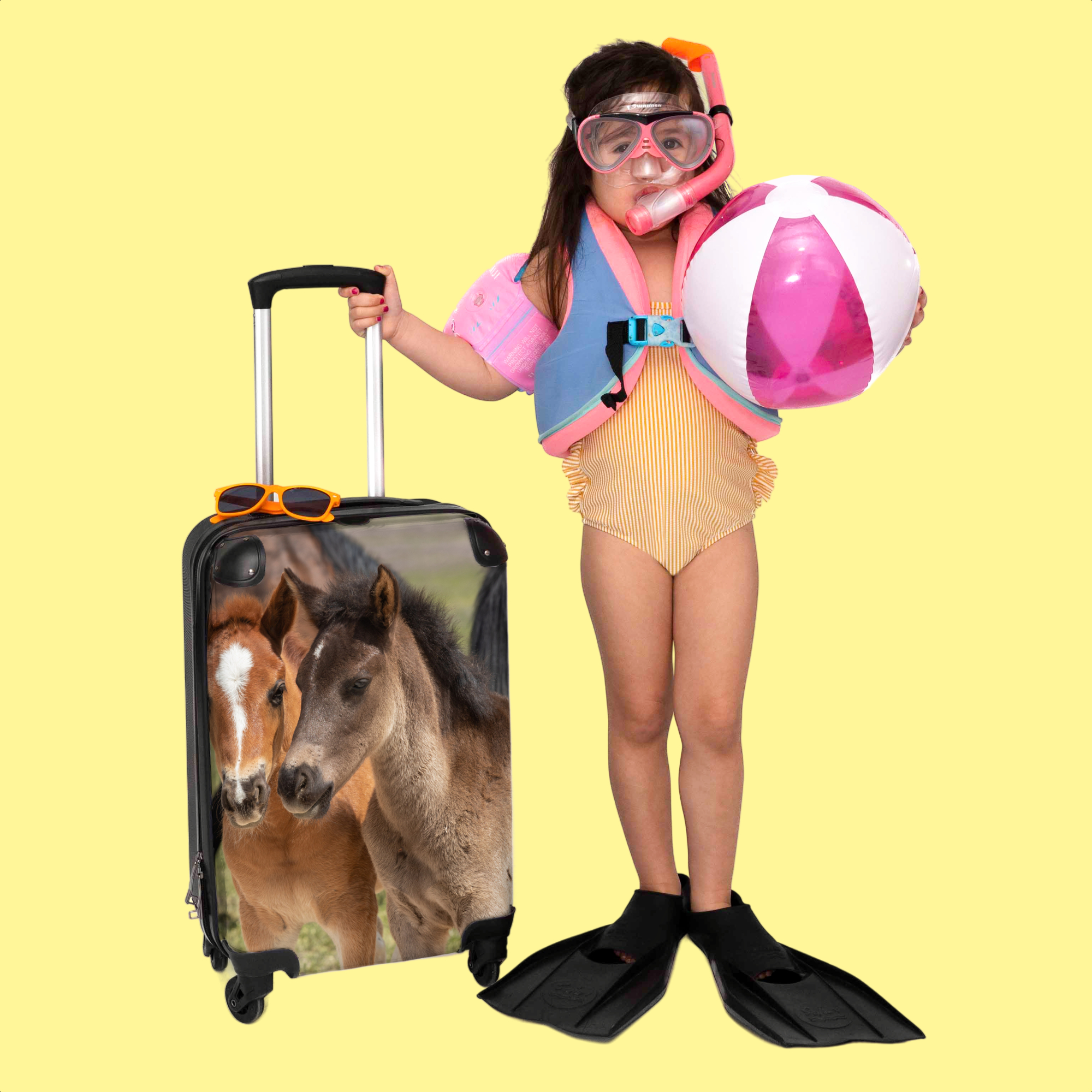 Koffer - Paard - Veulen - Dieren - Kinderen - Bruin-3
