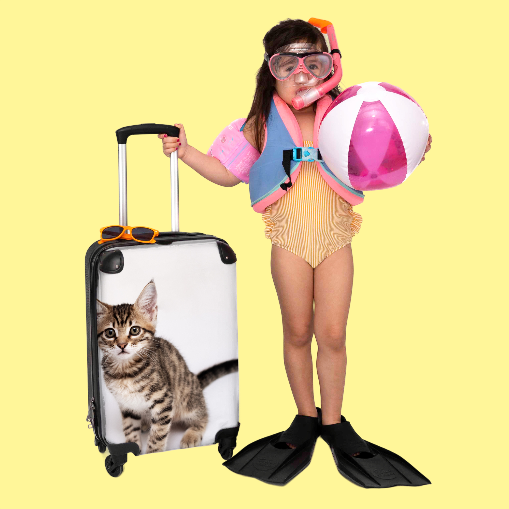 Koffer - Kat - Huisdieren - Poes - Kinderen - Bruin-3