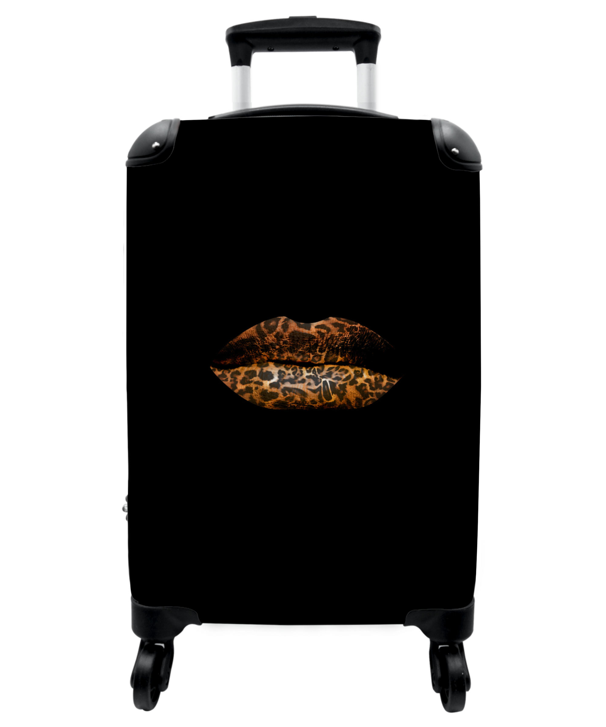 Koffer - Lippen - Panterprint - Zwart - Luxe - Vrouwen