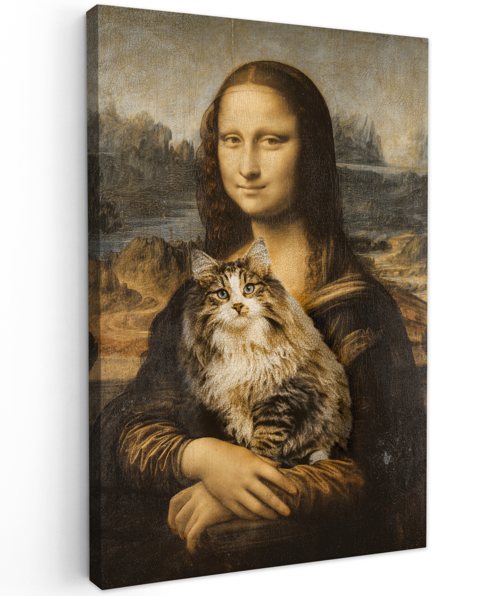 Canvas schilderij - Mona Lisa - Kat - Da Vinci-thumbnail-1