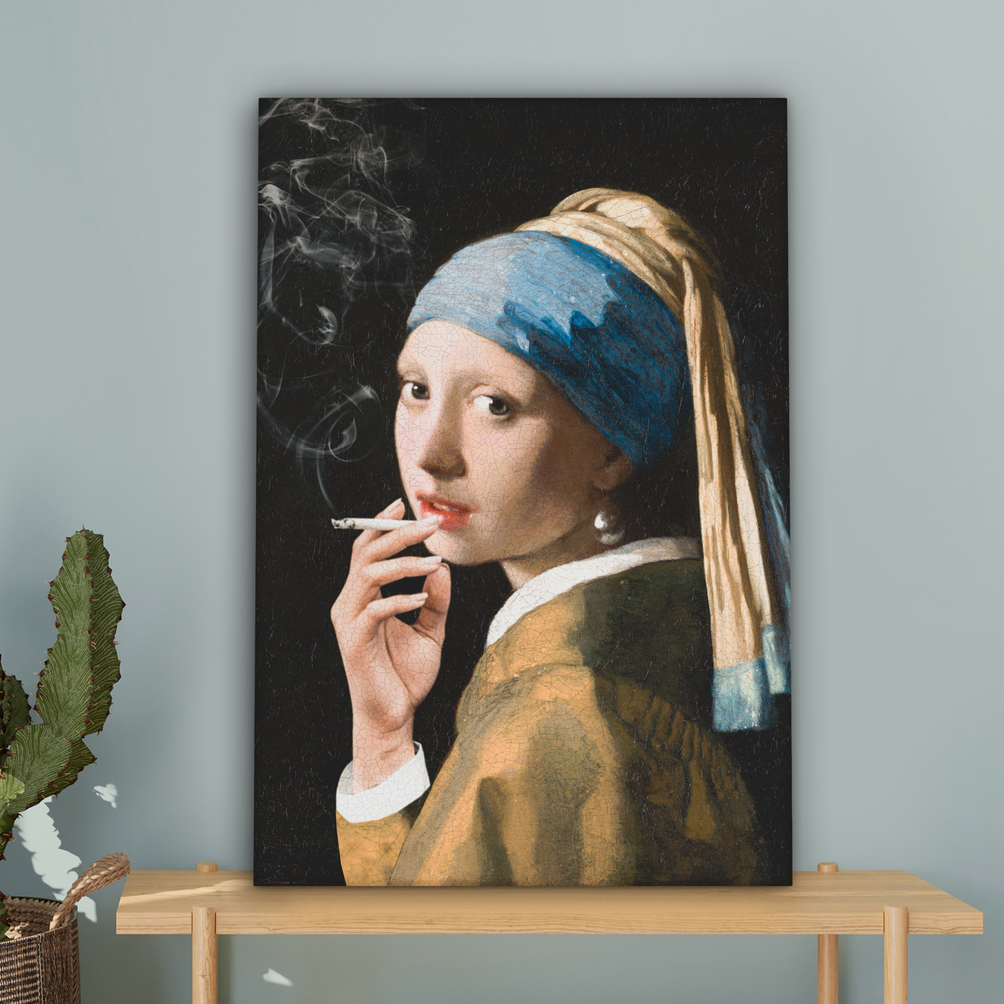 Canvas schilderij - Meisje met de parel - Johannes Vermeer - Sigaretten-thumbnail-4