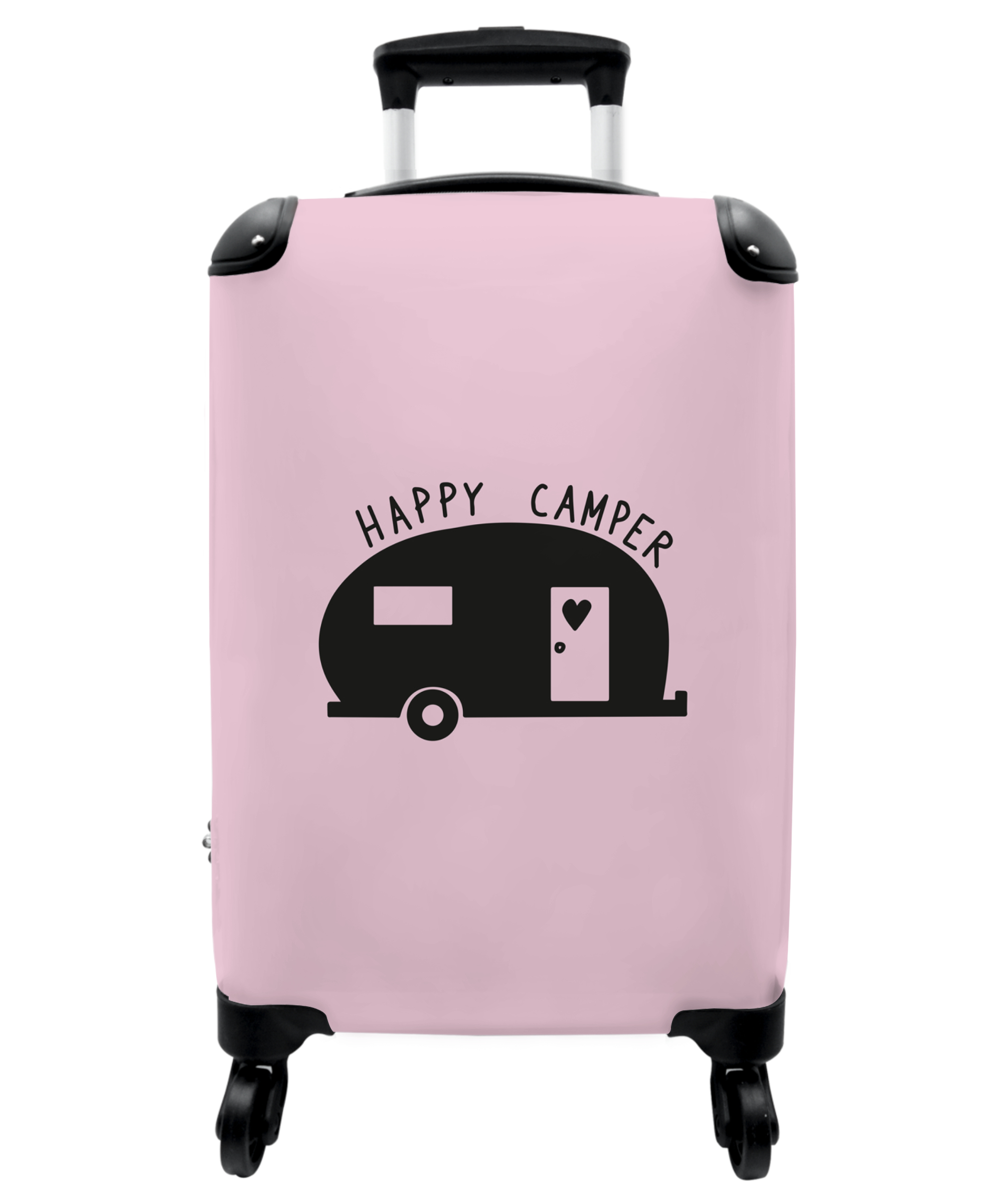 Koffer - Vakantie - Roze - Zwart - Quotes - Caravan