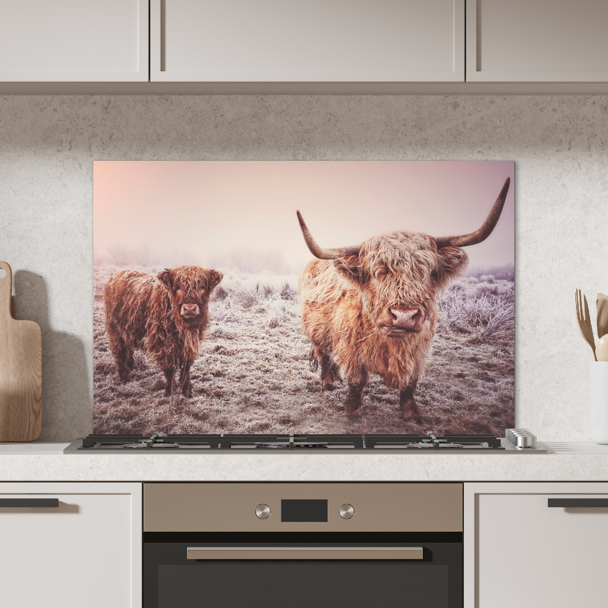 Spatscherm keuken - Schotse hooglanders - Licht - Lucht - Natuur-2