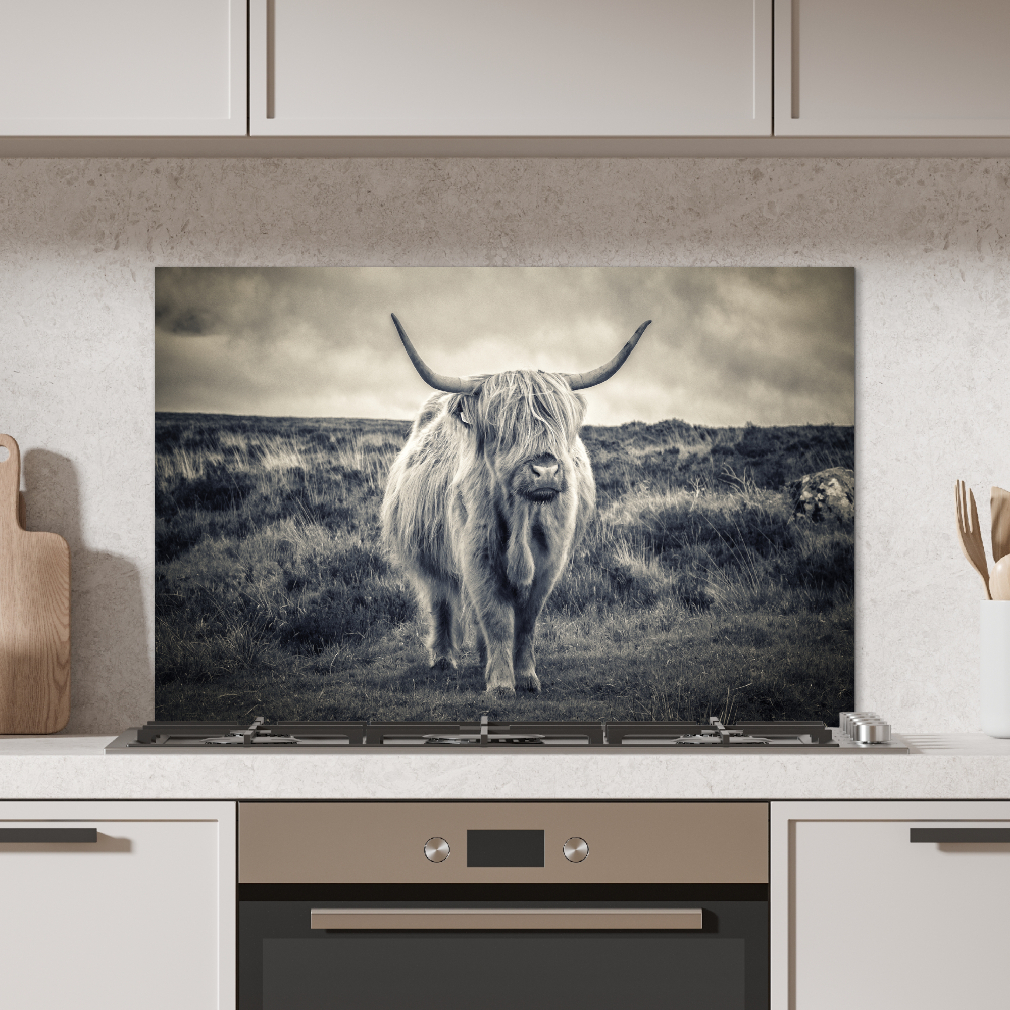 Spatscherm keuken - Schotse hooglander - Dieren - Wolk-2