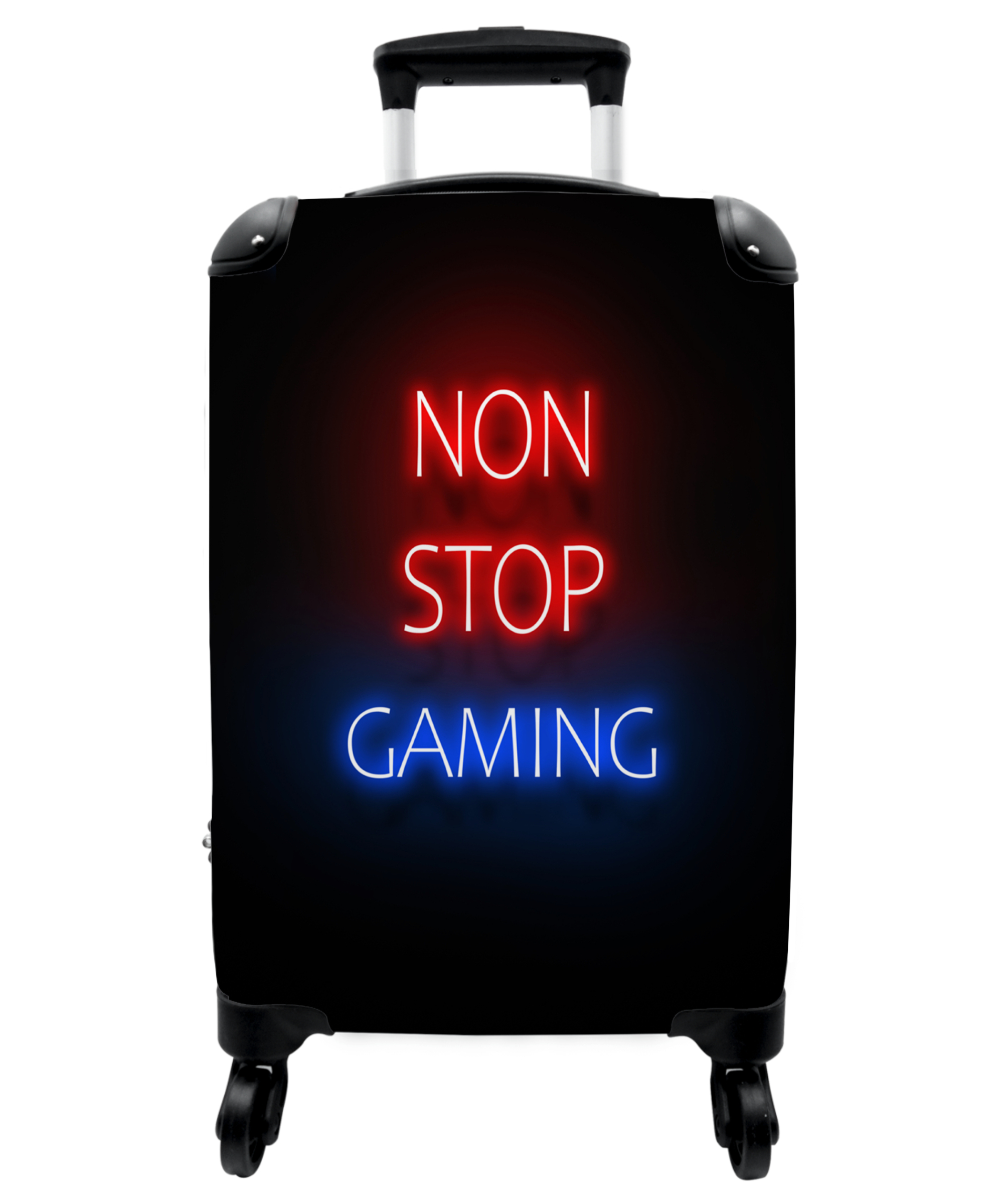 Koffer - Tekst - Gaming - Non stop gaming - Neon - Zwart-1