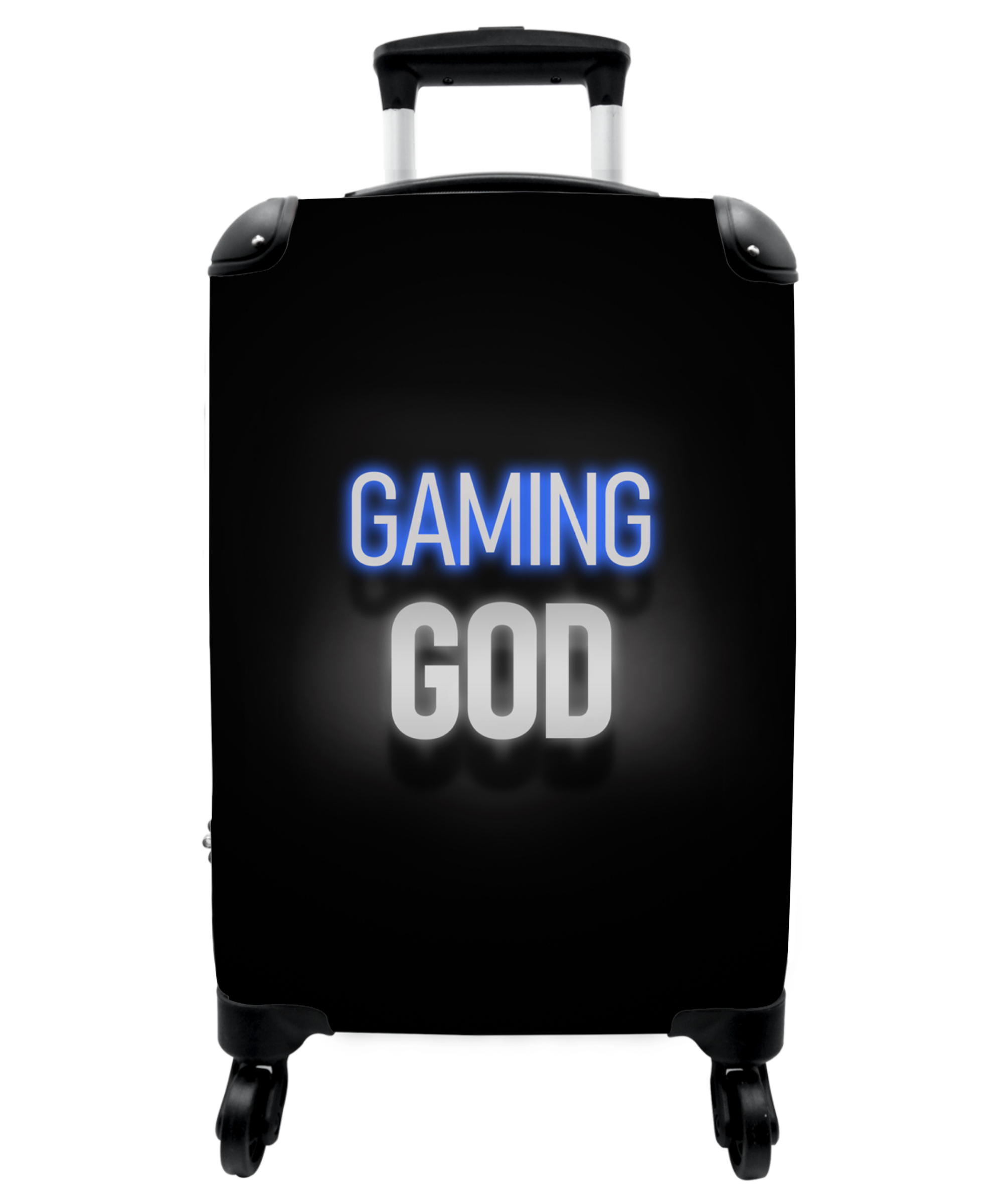 Koffer - Gaming - Spreuken - Gaming god - Zwart - Neon-1