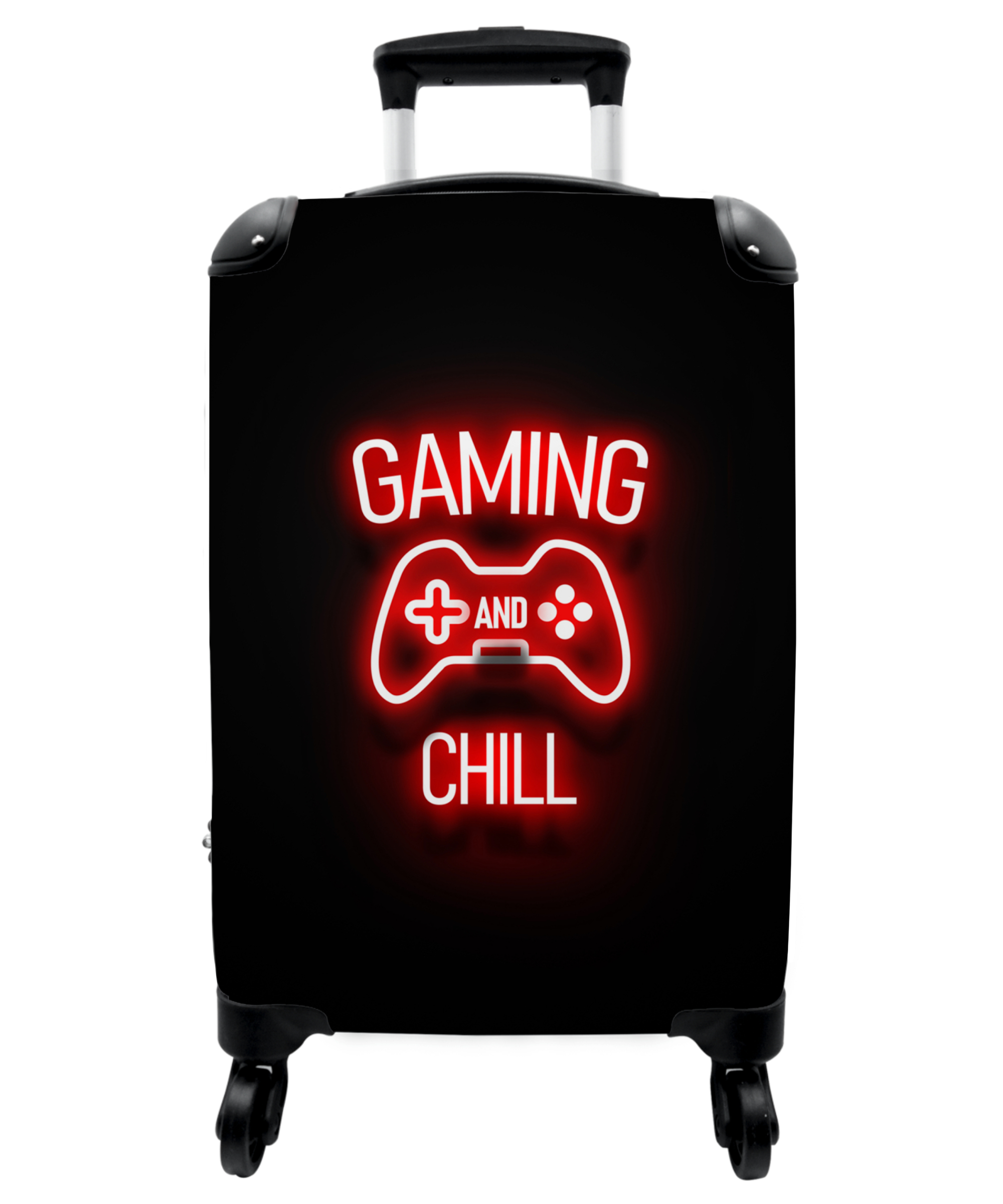 Koffer - Gaming - Quotes - Gaming and chill - Neon - Rood