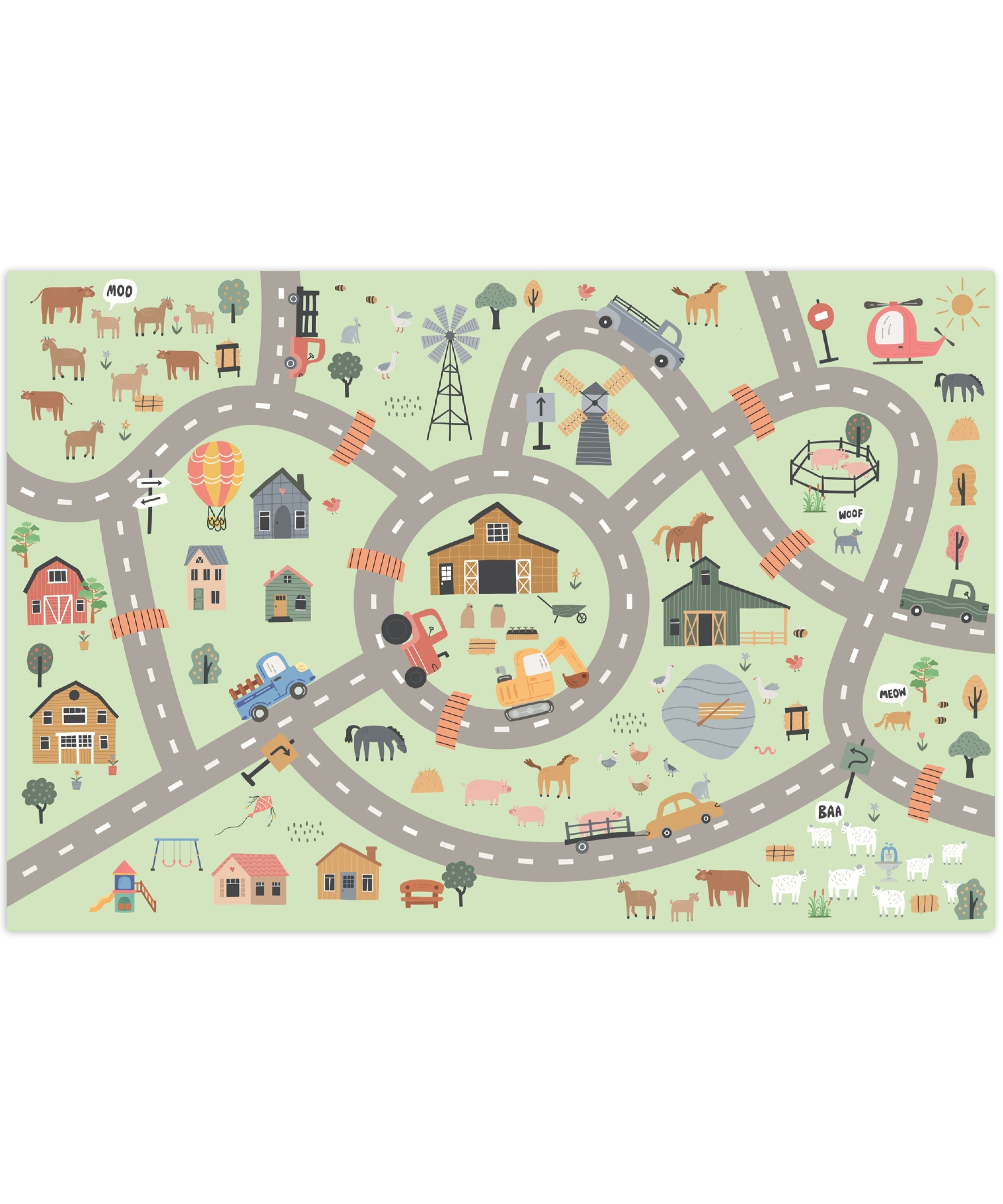 Tapis de jeu - Ferme - Routes - Campagne