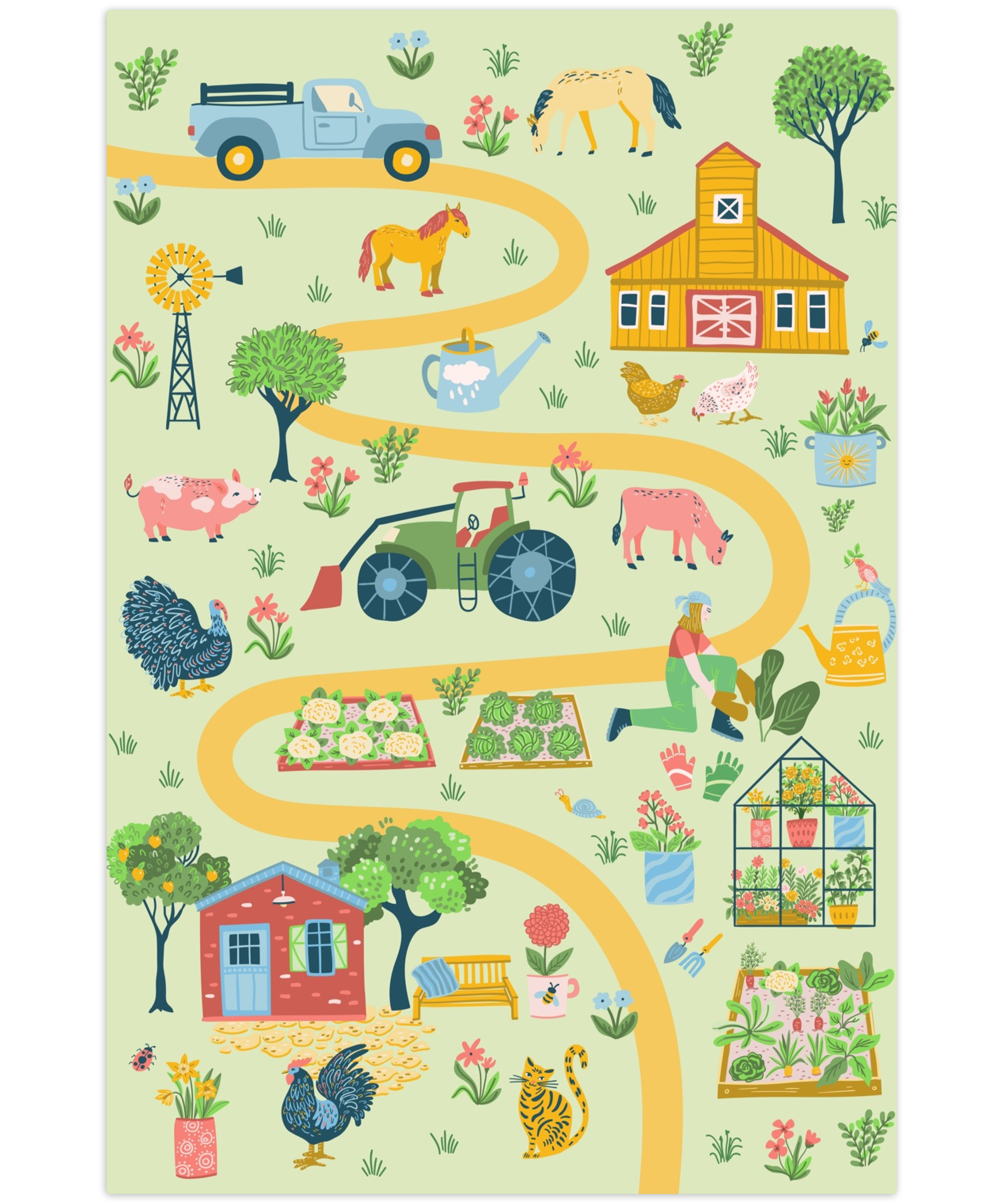 Tapis de jeu - Ferme - Paradis de jeu - Jardin