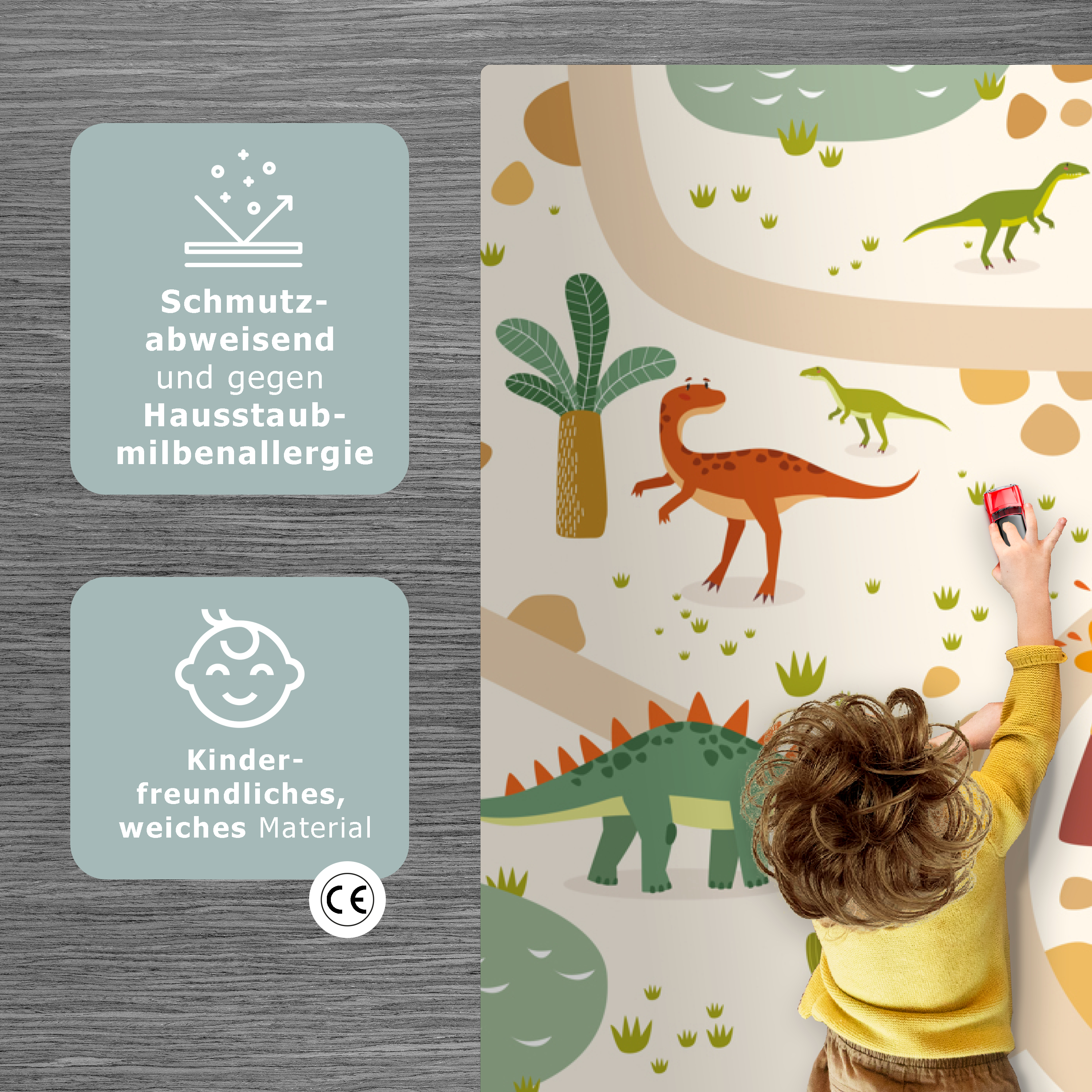 Spielmatte - Dino - Grün - Natur - Kinder - Design-2