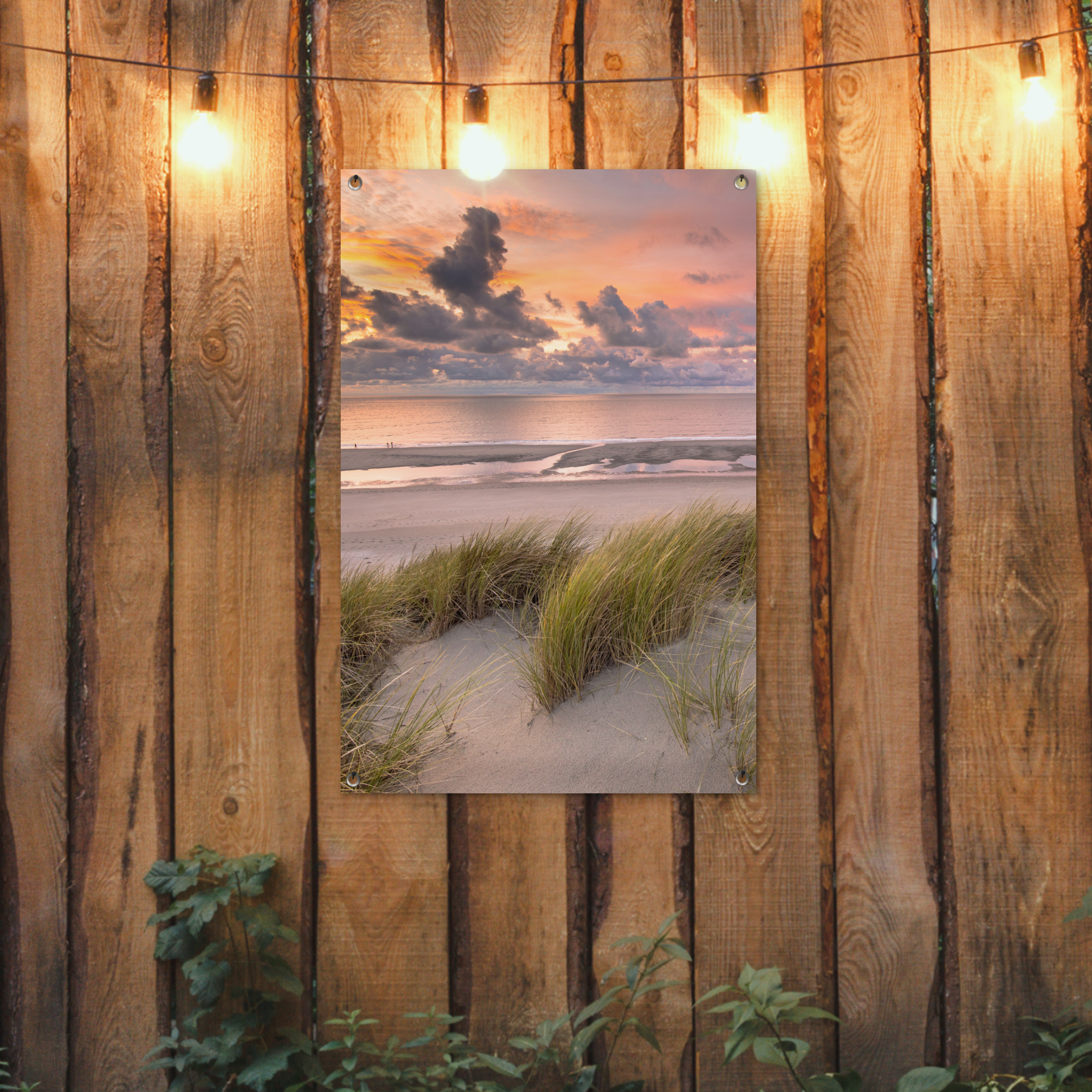 Tuinposter - Zonsondergang - Duin - Strand - Planten - Zee - Staand-2
