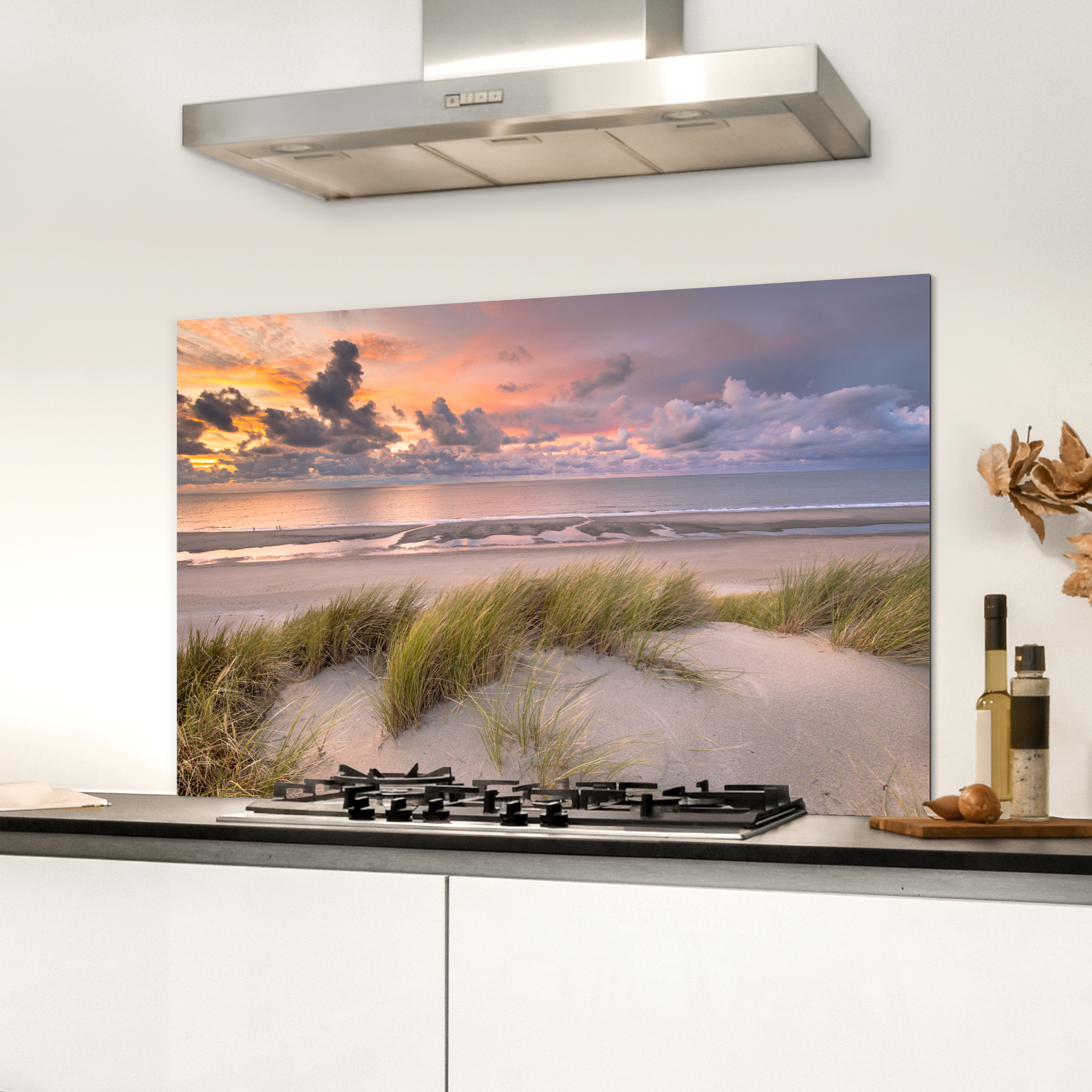 Spatscherm keuken - Zonsondergang - Duin - Strand - Planten - Zee-3