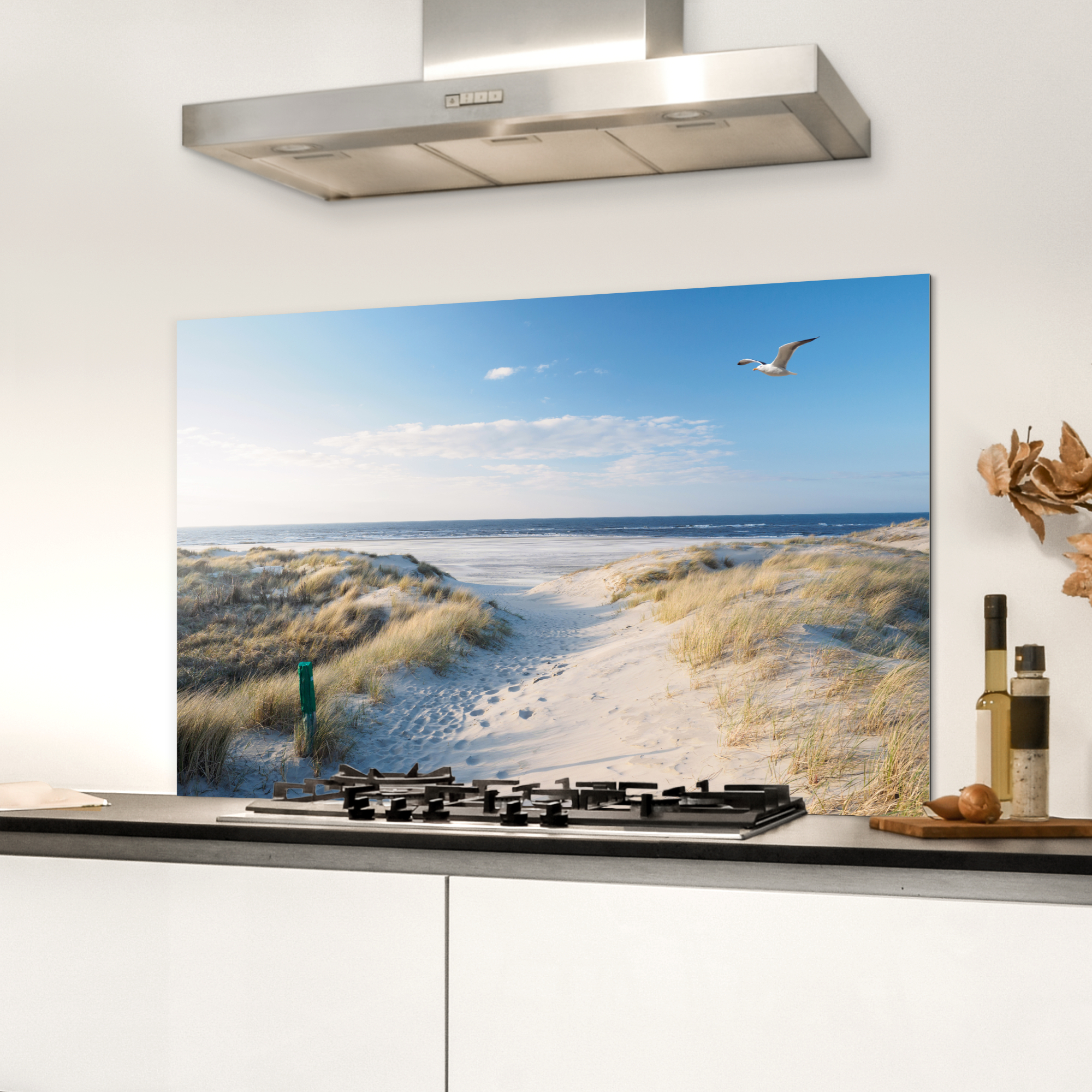 Spatscherm keuken - Duin - Meeuw - Strand - Zee - Zon-3