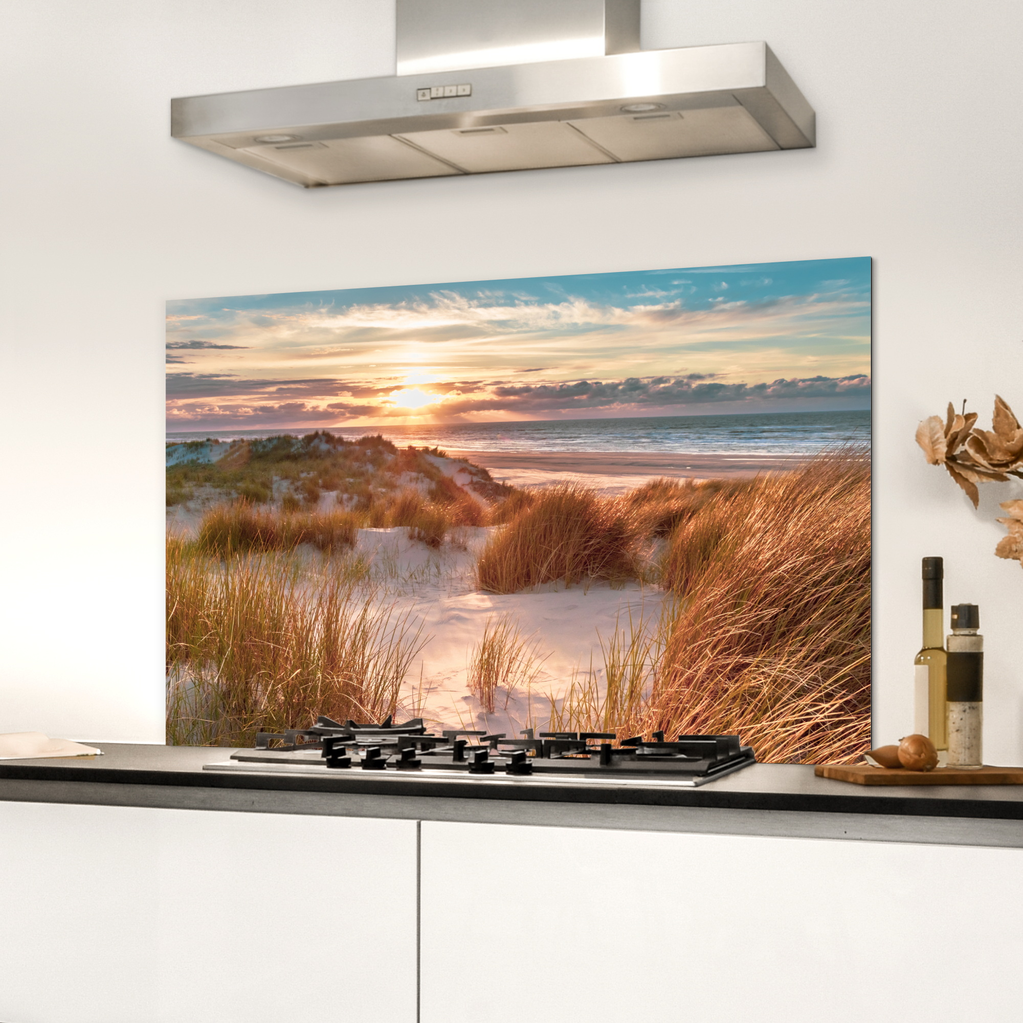 Spatscherm keuken - Duin - Planten - Zonsondergang - Strand - Zee-3