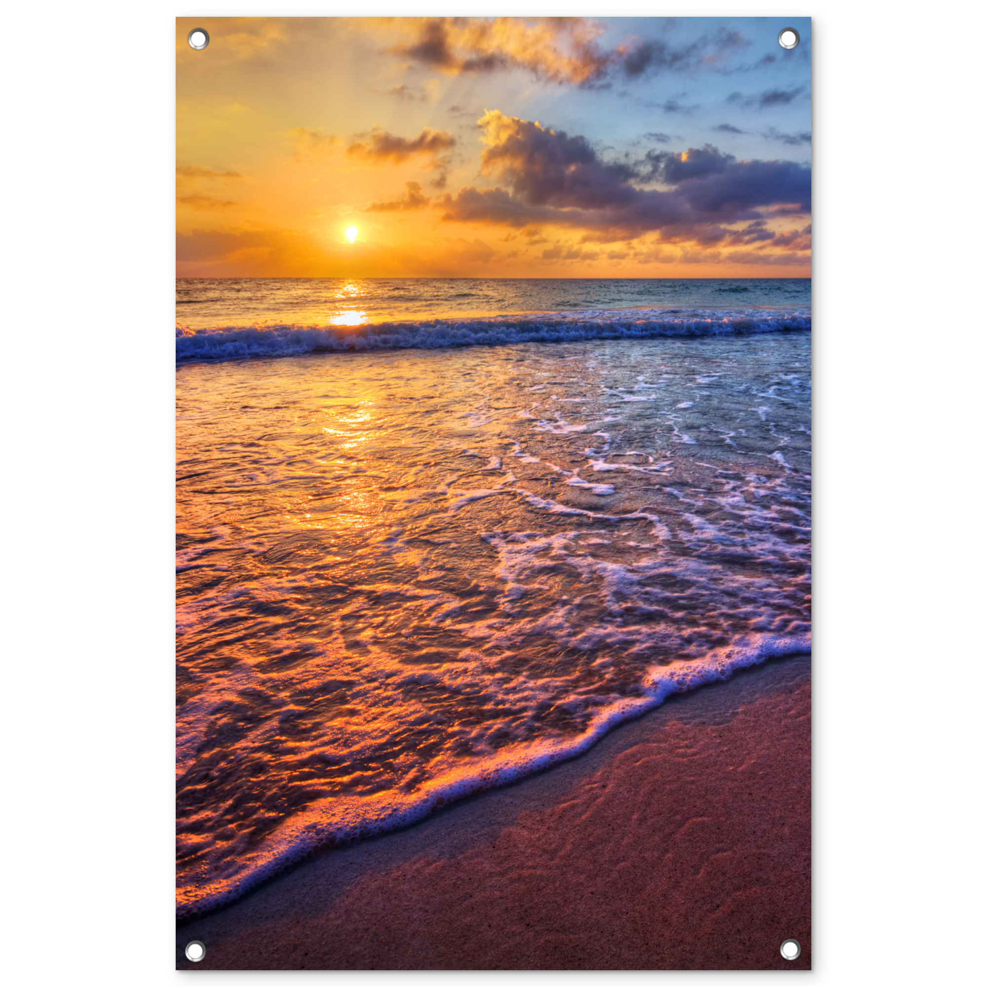 Tuinposter - Zee - Strand - Zonsondergang - Wolken - Horizon - Staand