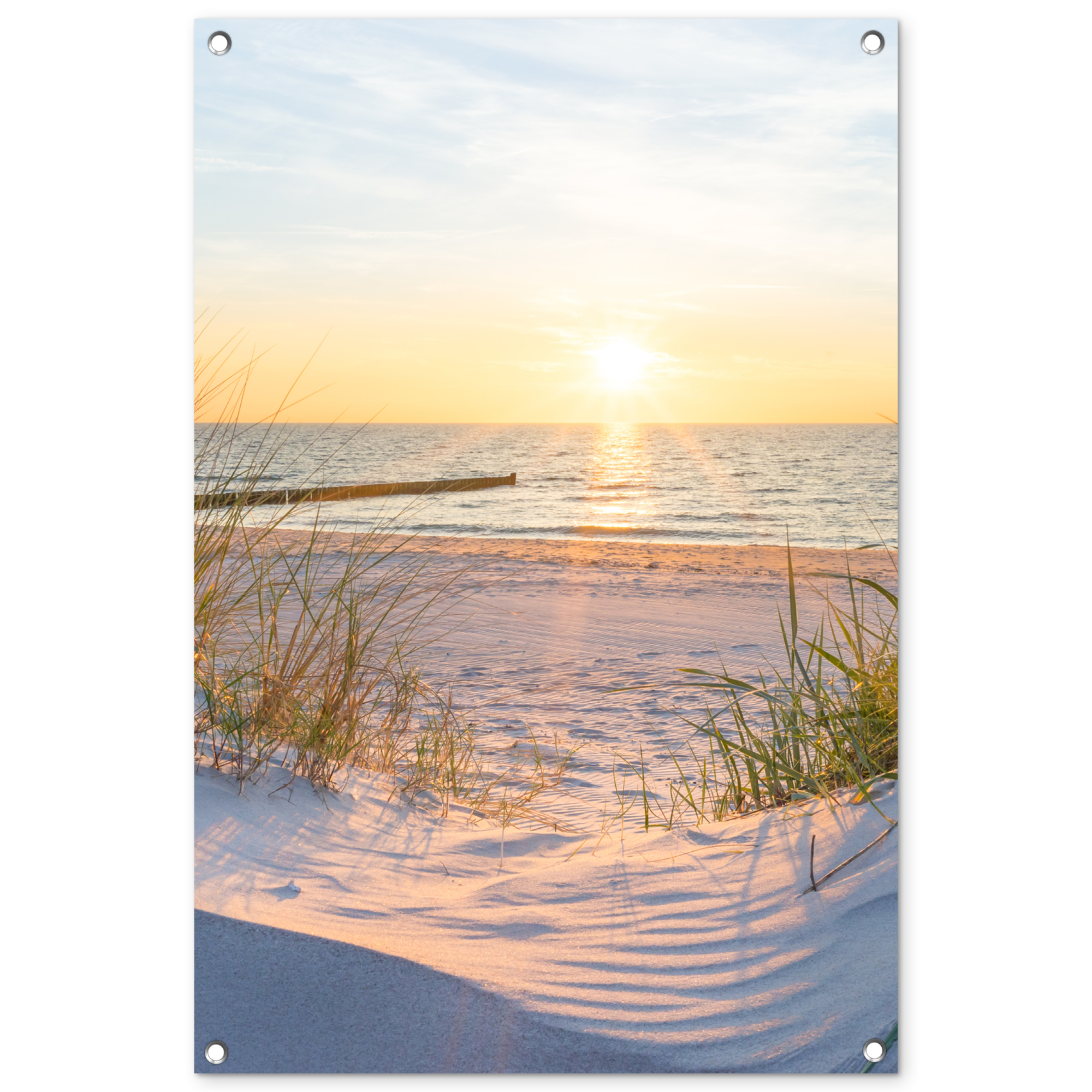 Tuinposter - Strand - Zon - Duin - Gras - Zand - Horizon - Staand